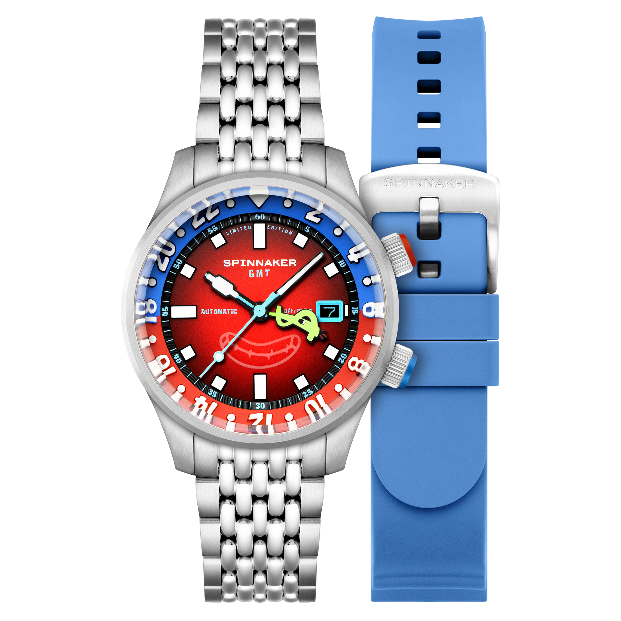 Spinnaker Bradner GMT Automatic Spongebob Squarepants Bubbly Grins Limited Edition Mr. Krabs Red Men's Watch SP-5162-22