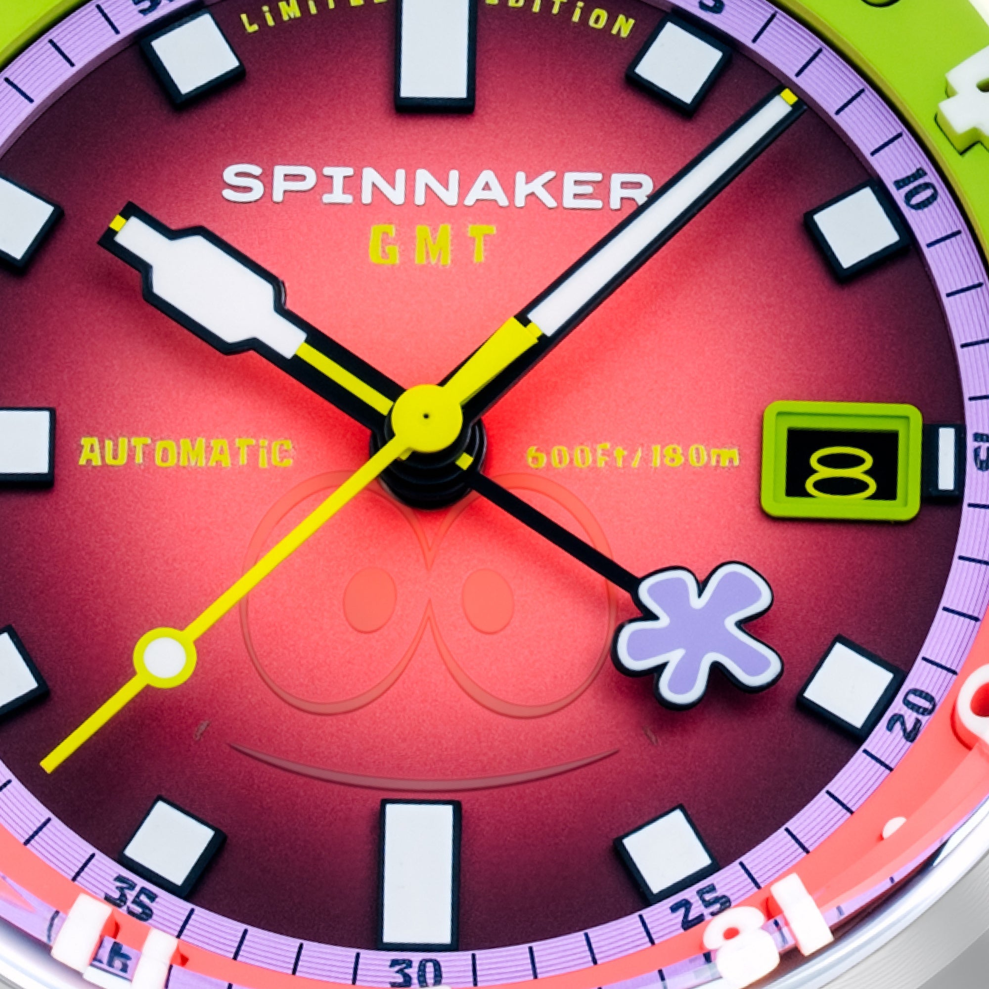 Spinnaker Bradner GMT Automatic Spongebob Squarepants Bubbly Grins Limited Edition Patrick Pink Men's Watch SP-5162-44