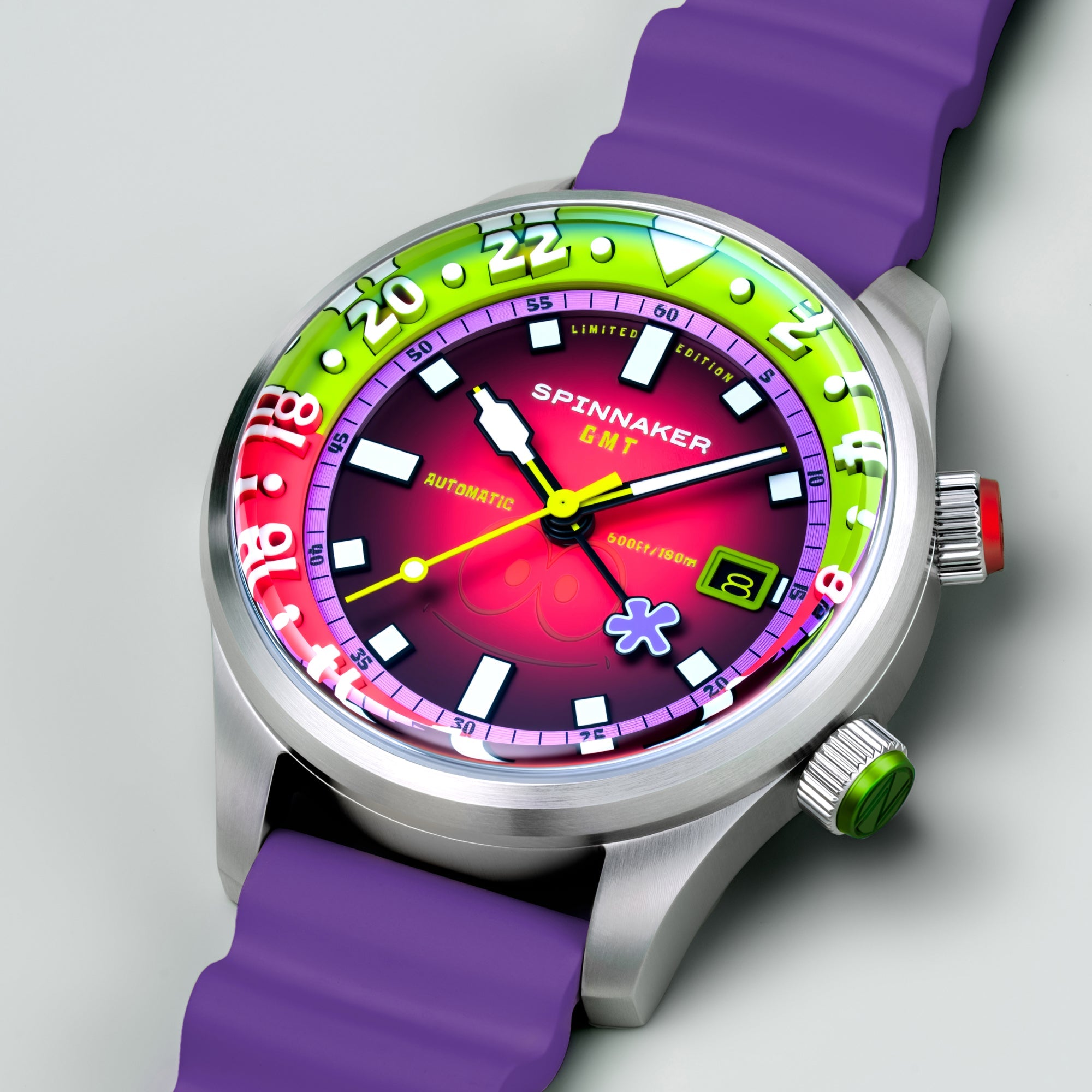 Spinnaker Bradner GMT Automatic Spongebob Squarepants Bubbly Grins Limited Edition Patrick Pink Men's Watch SP-5162-44