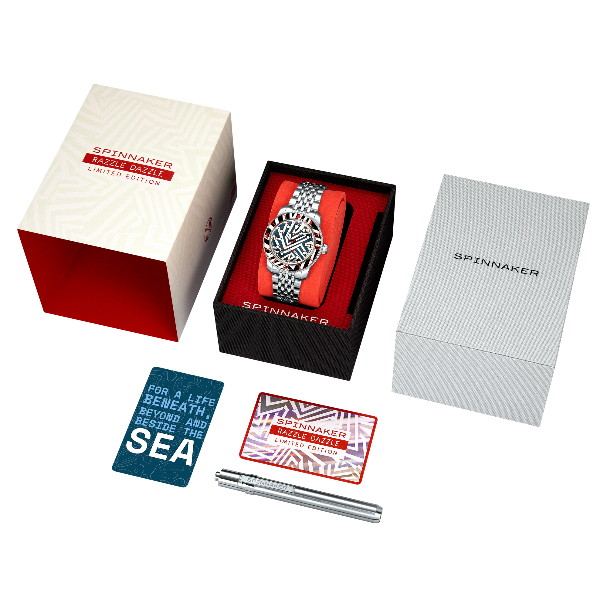 SPINNAKER Spinnaker Fleuss 40 Automatic Razzle Dazzle Limited Edition Noir Illumination Men's Watch SP-5165-11