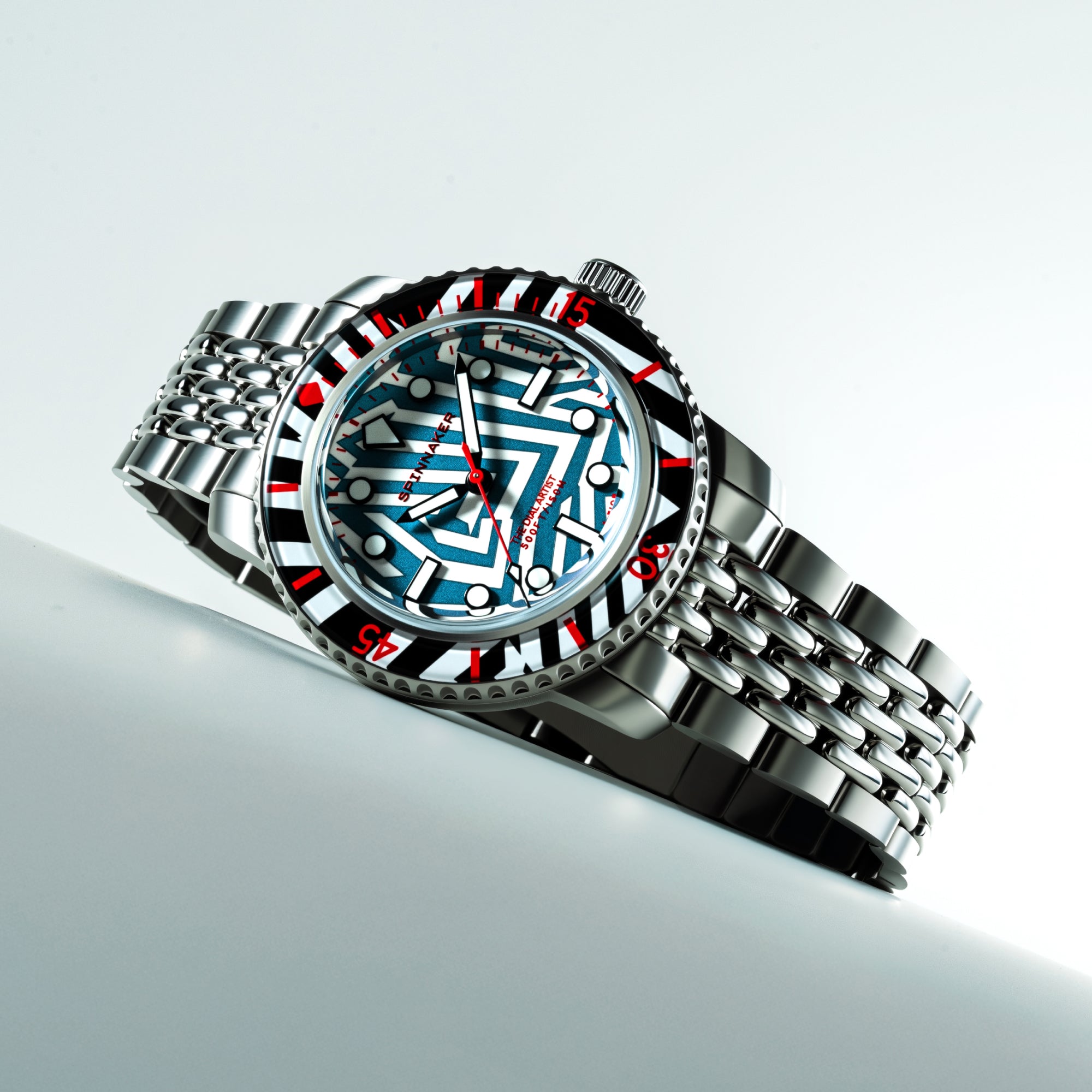 SPINNAKER Spinnaker Fleuss 40 Automatic Razzle Dazzle Limited Edition Noir Illumination Men's Watch SP-5165-11
