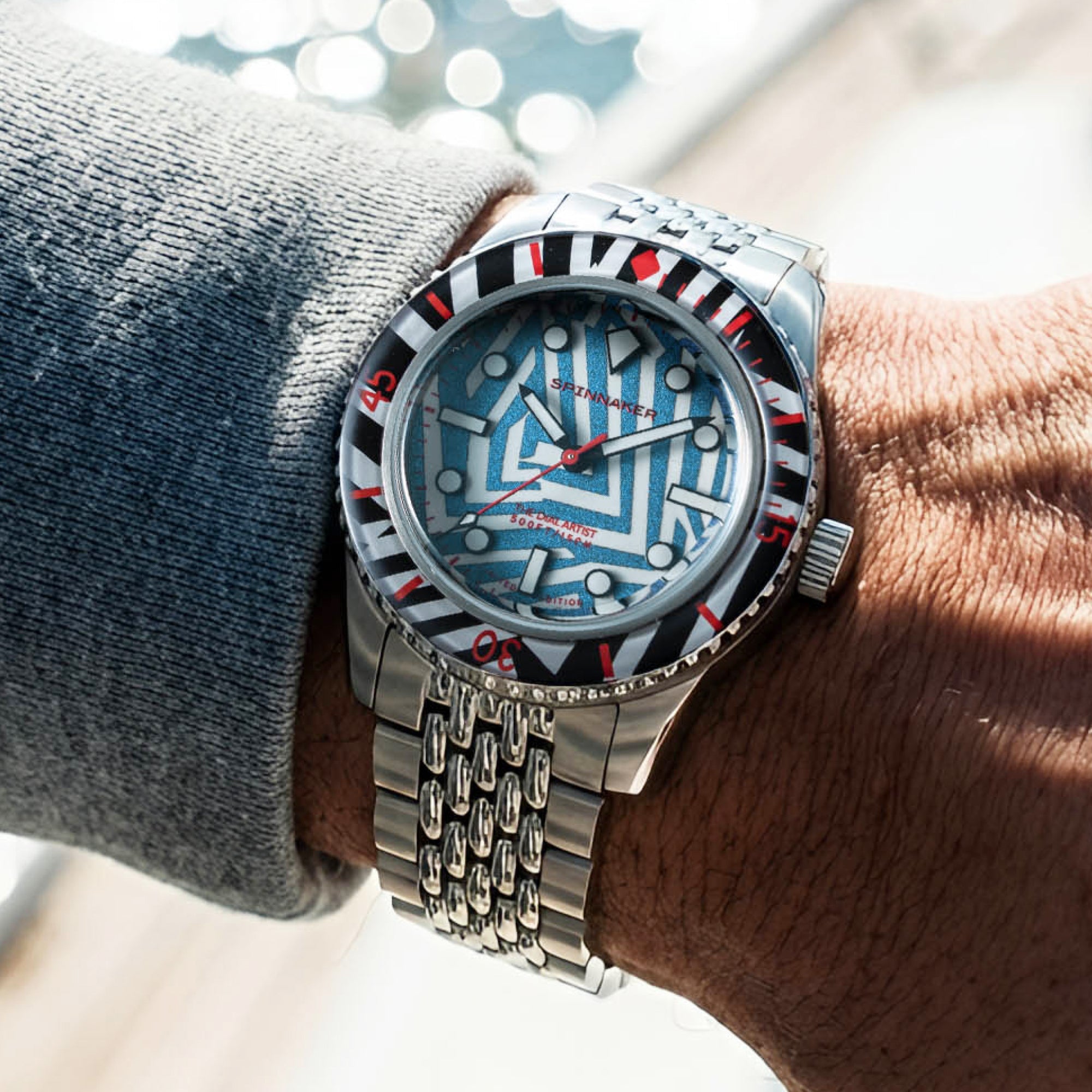 SPINNAKER Spinnaker Fleuss 40 Automatic Razzle Dazzle Limited Edition Noir Illumination Men's Watch SP-5165-11