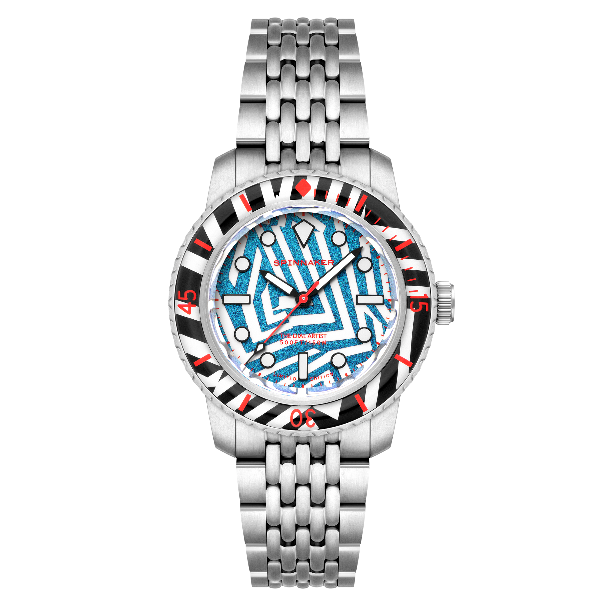 SPINNAKER Spinnaker Fleuss 40 Automatic Razzle Dazzle Limited Edition Noir Illumination Men's Watch SP-5165-11