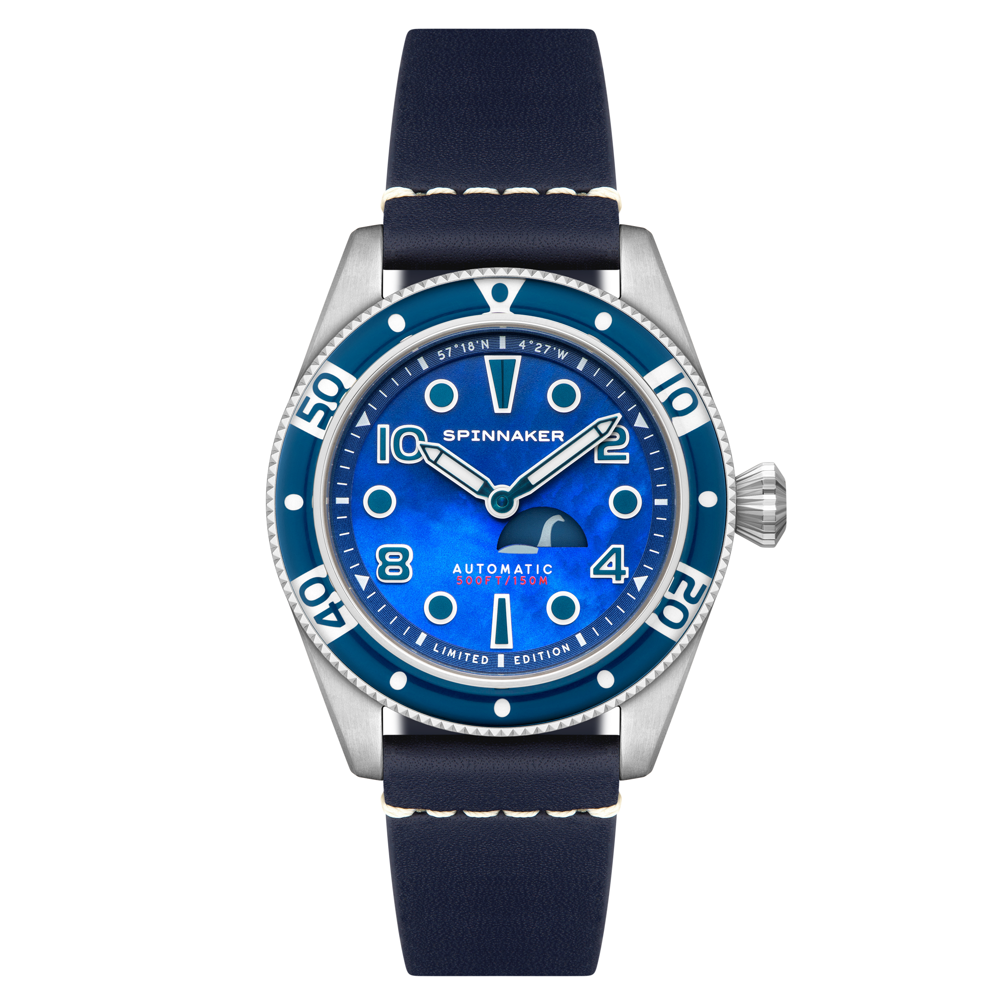 SPINNAKER Spinnaker Fleuss Automatic Nessie Blue Pearl Diver Limited Edition Men's Watch SP-5168-01