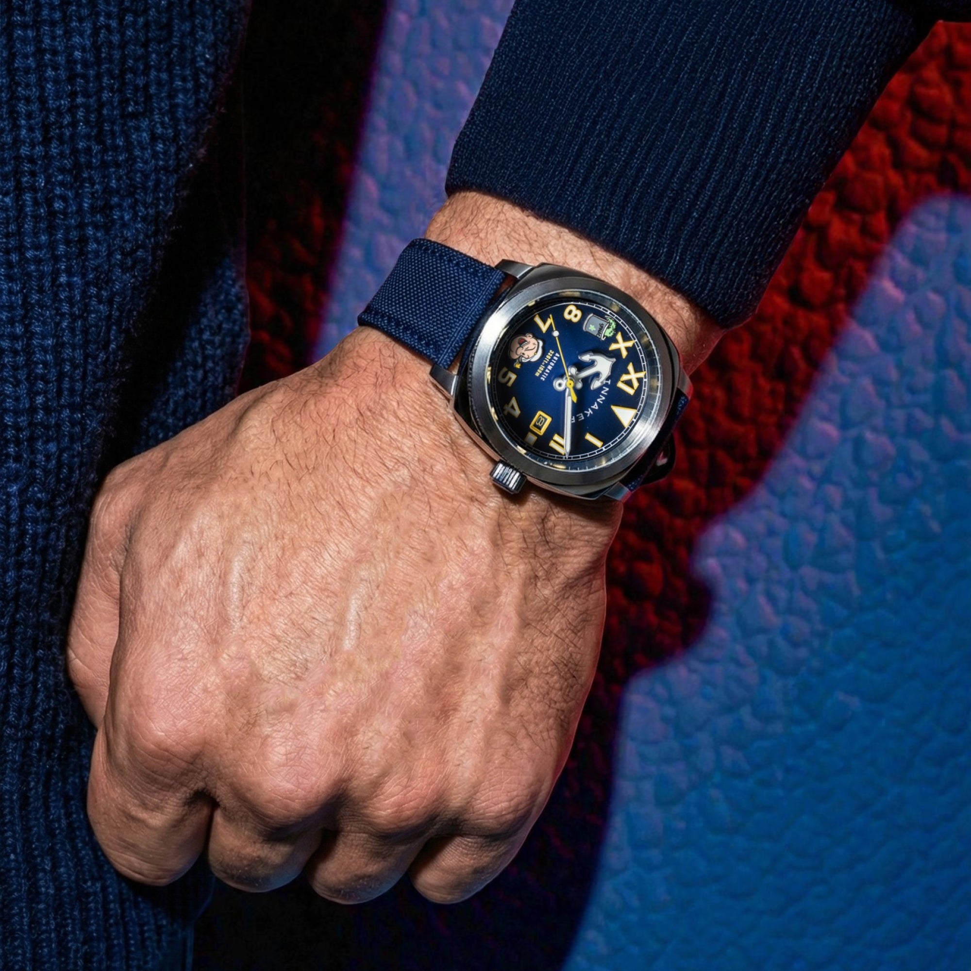 SPINNAKER Spinnaker Hull California Automatic Popeye Sailors And Sweethearts Limited Edition Popeye Navy Men's Watch SP-5169-01