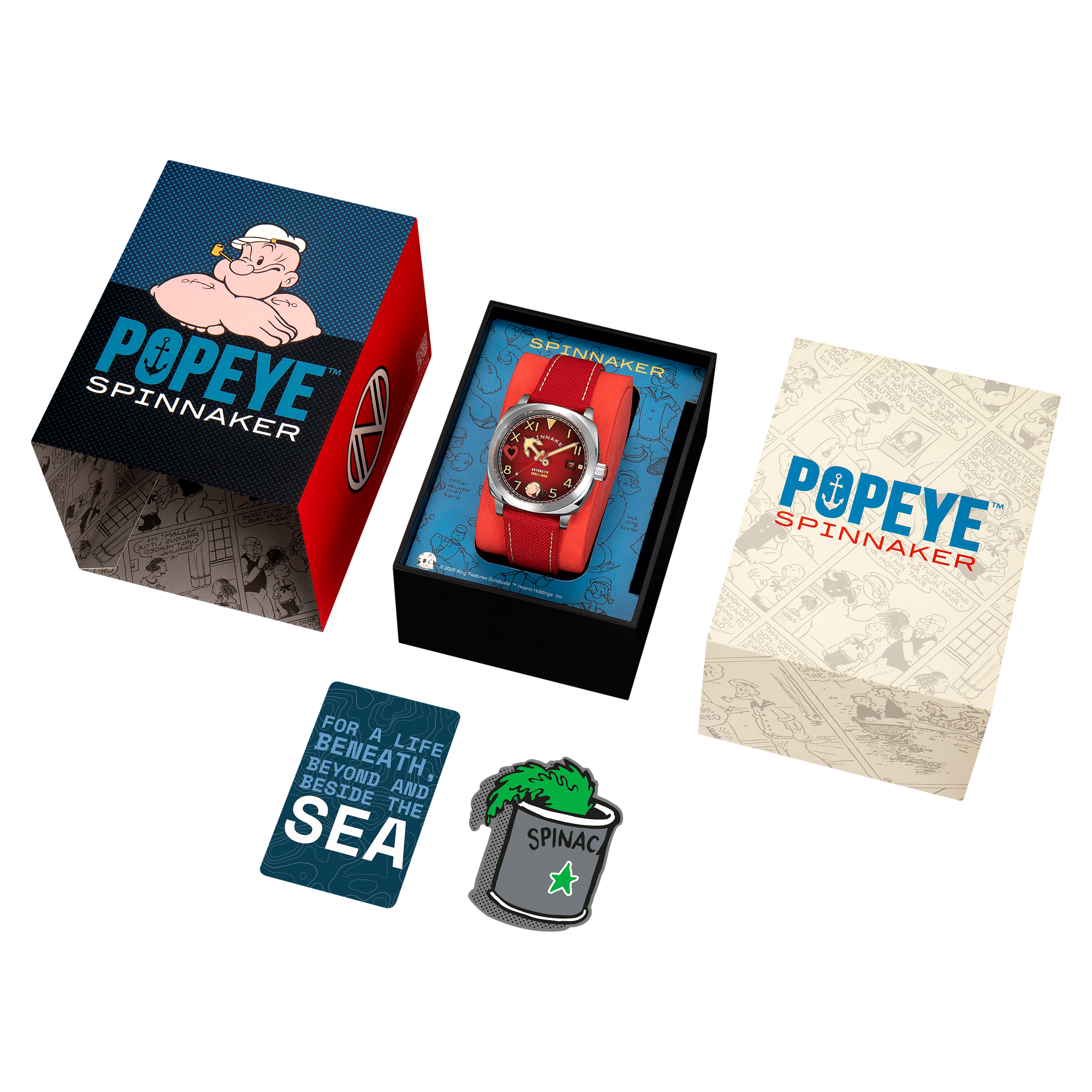 SPINNAKER Spinnaker Hull California Automatic Popeye Sailors And Sweethearts Limited Edition Olive Oyl Red Men's Watch SP-5169-02