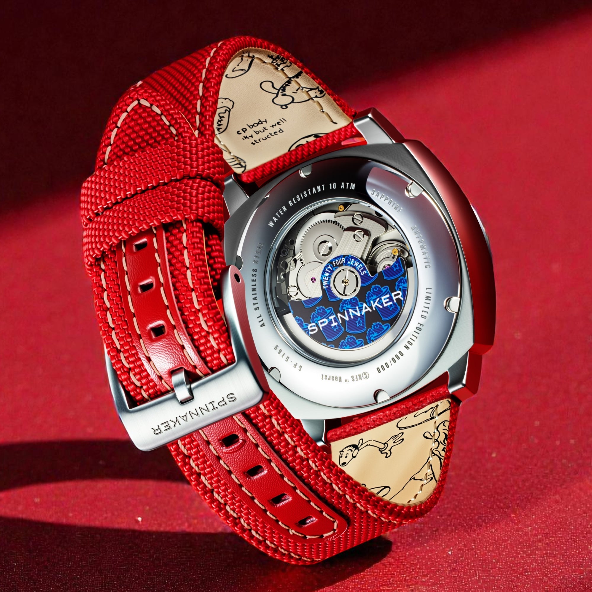 SPINNAKER Spinnaker Hull California Automatic Popeye Sailors And Sweethearts Limited Edition Olive Oyl Red Men's Watch SP-5169-02
