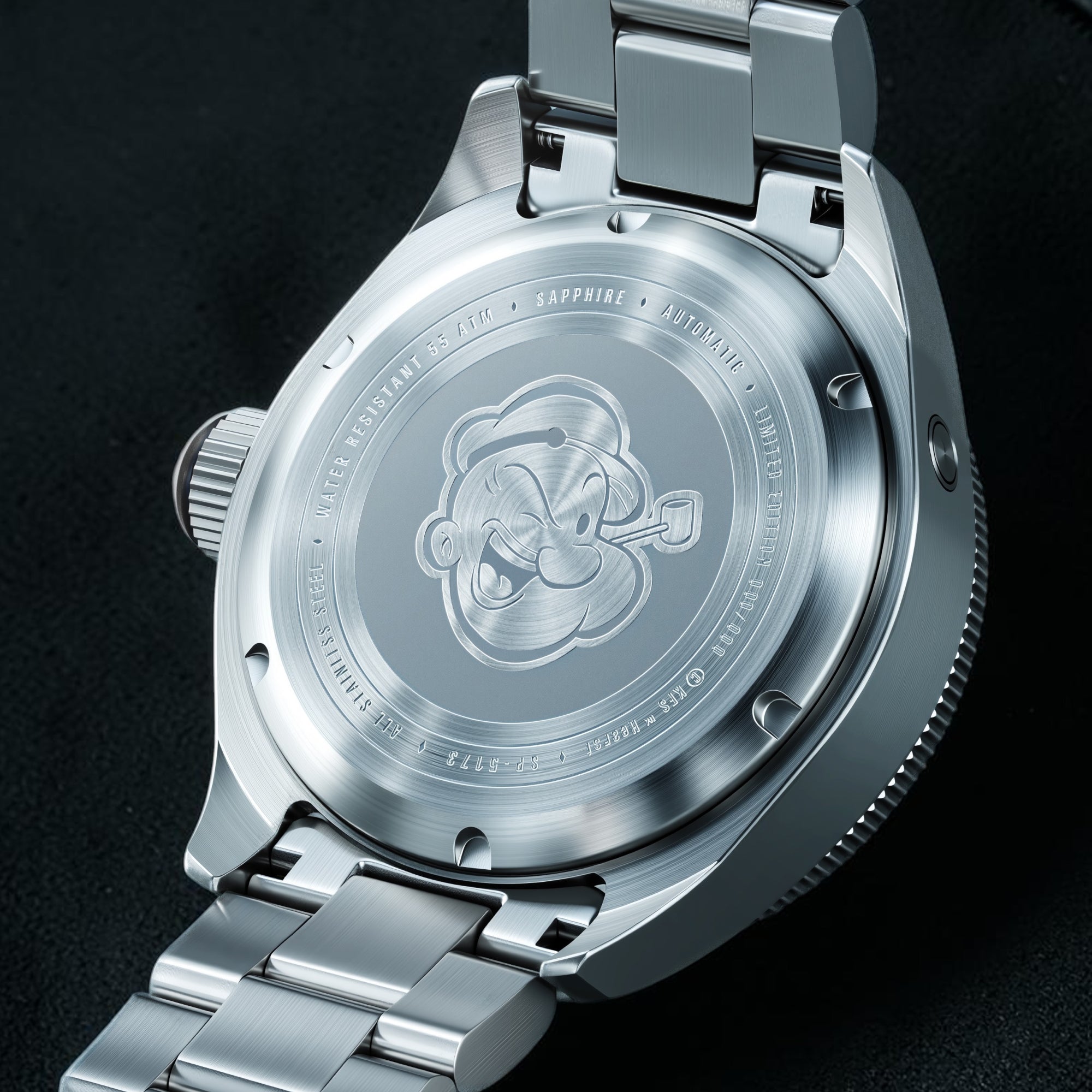 Spinnaker Piccard Automatic Popeye Forearm Fury Limited Edition Barnacle Black Men's Watch SP-5173-11