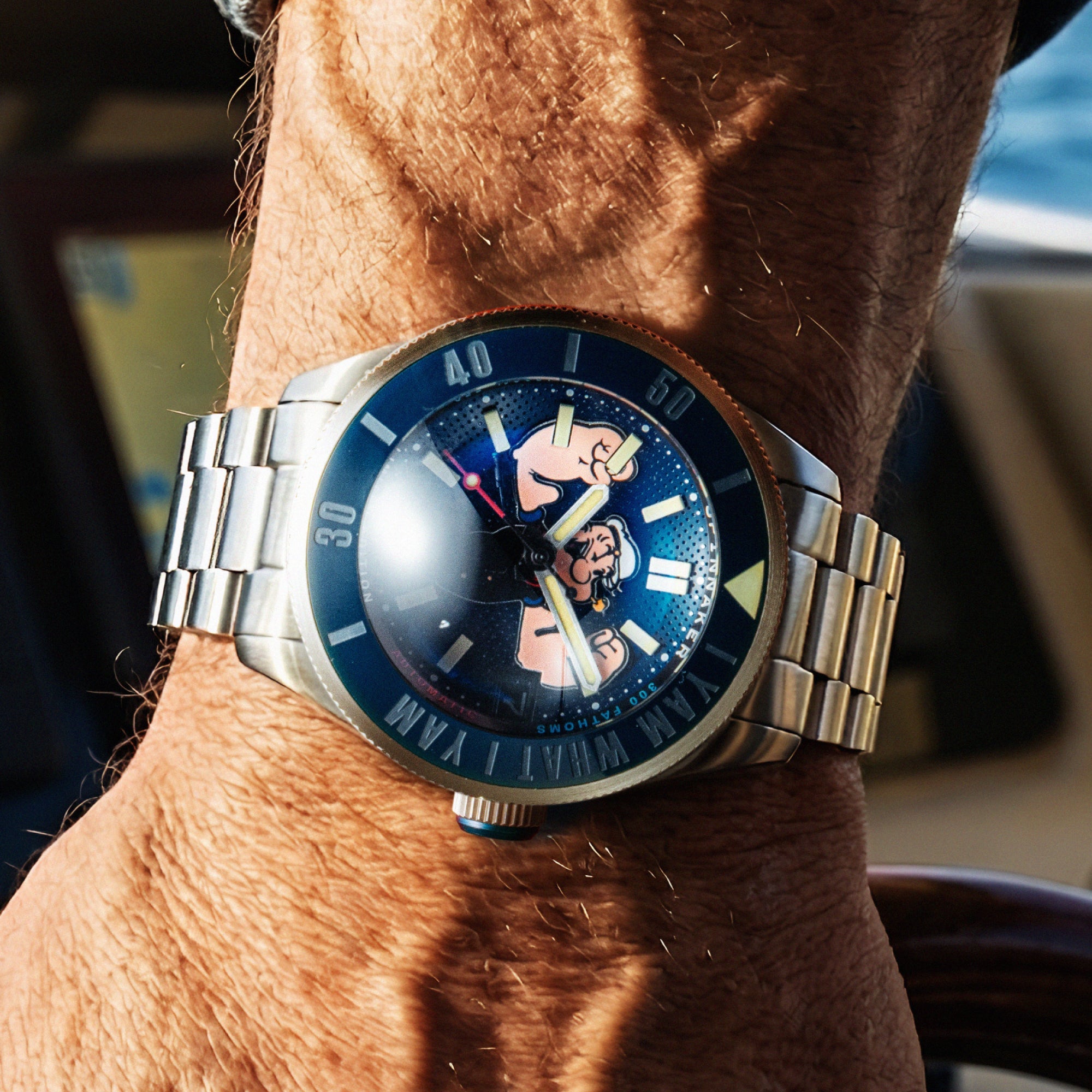 Spinnaker Piccard Automatic Popeye Forearm Fury Limited Edition Buoy Blue Men's Watch SP-5173-22