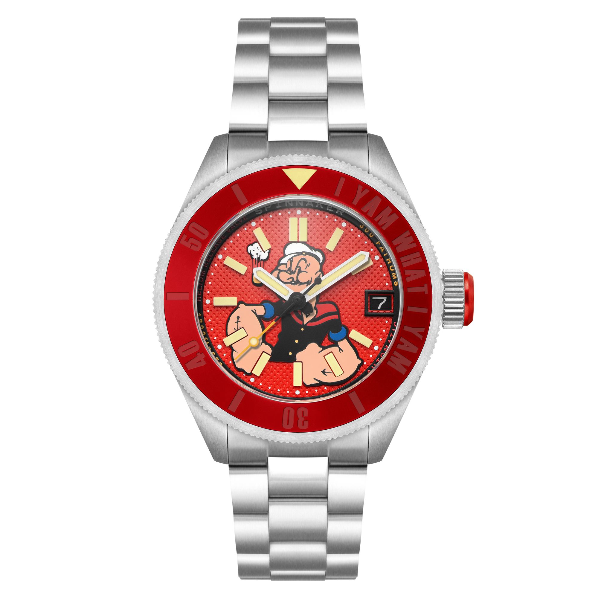 Spinnaker Piccard Automatic Popeye Forearm Fury Limited Edition Blistering Red Men's Watch SP-5173-33