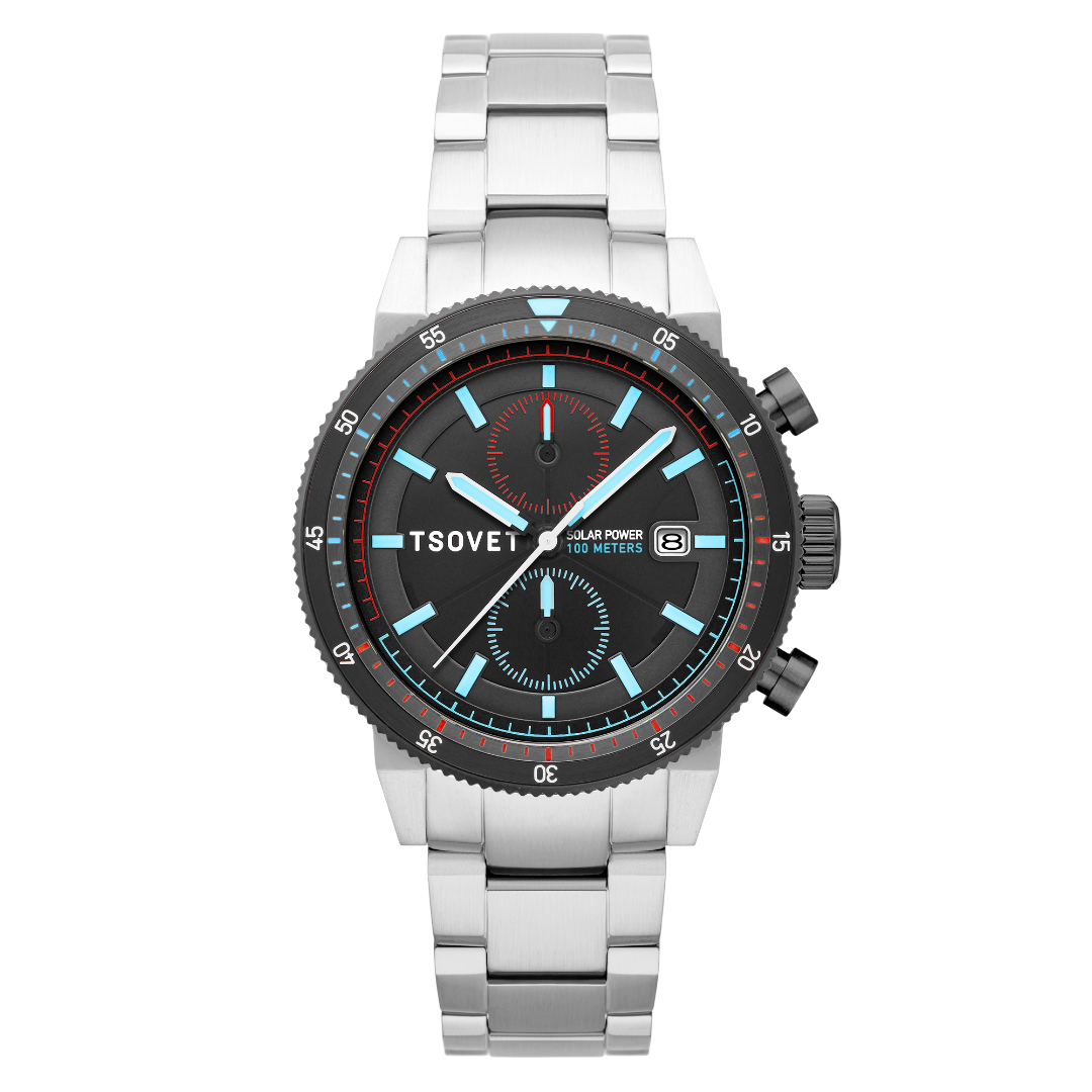 TSOVET Tsovet SLR FW42 Men's Japanese Solar Power Aquasmoke Watch TS-4005-44