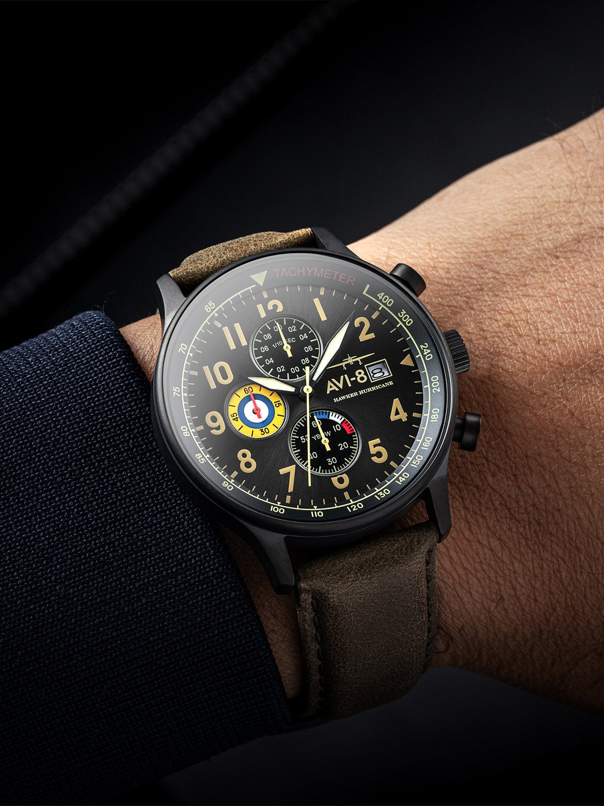 AVI-8 AVI-8 Pilot Hawker Hurricane Men's Japanese Quartz Dark Earth Watch AV-4011-0E