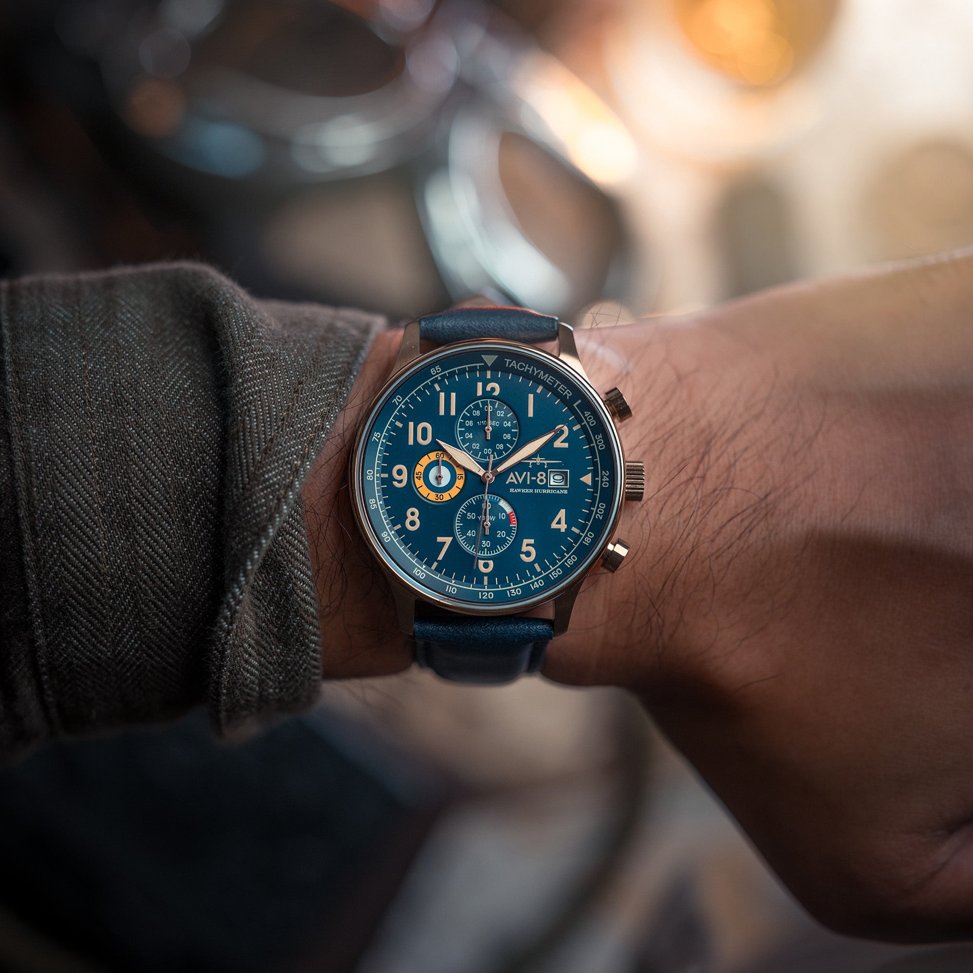 AVI-8 AVI-8 Hawker Hurricane Classic Chronograph Regent Blue Men's Watch AV-4011-0Q