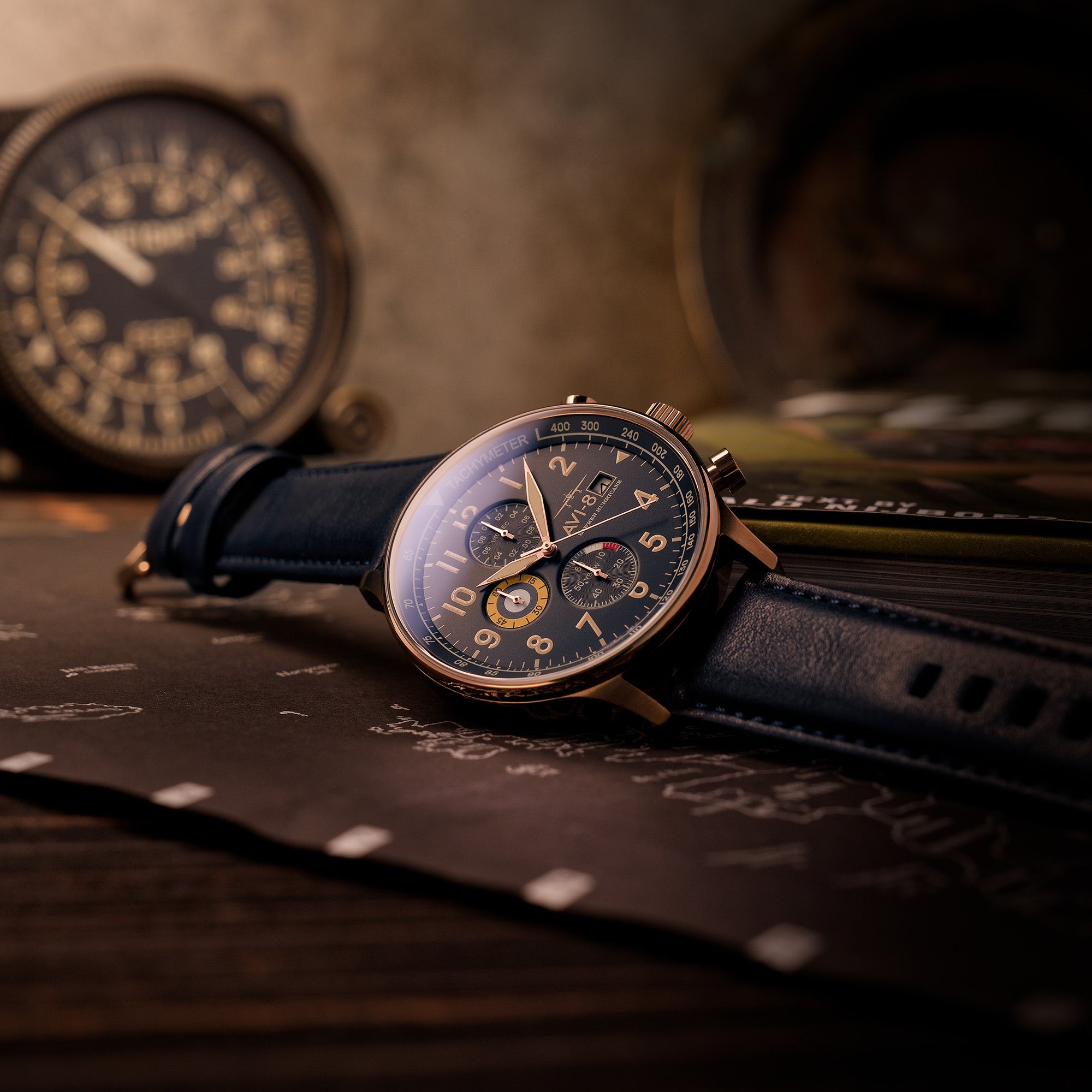 AVI-8 AVI-8 Hawker Hurricane Classic Chronograph Regent Blue Men's Watch AV-4011-0Q