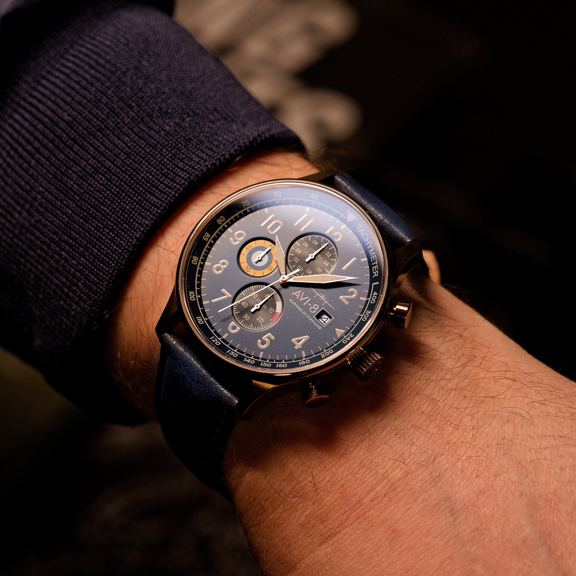 AVI-8 AVI-8 Hawker Hurricane Classic Chronograph Regent Blue Men's Watch AV-4011-0Q