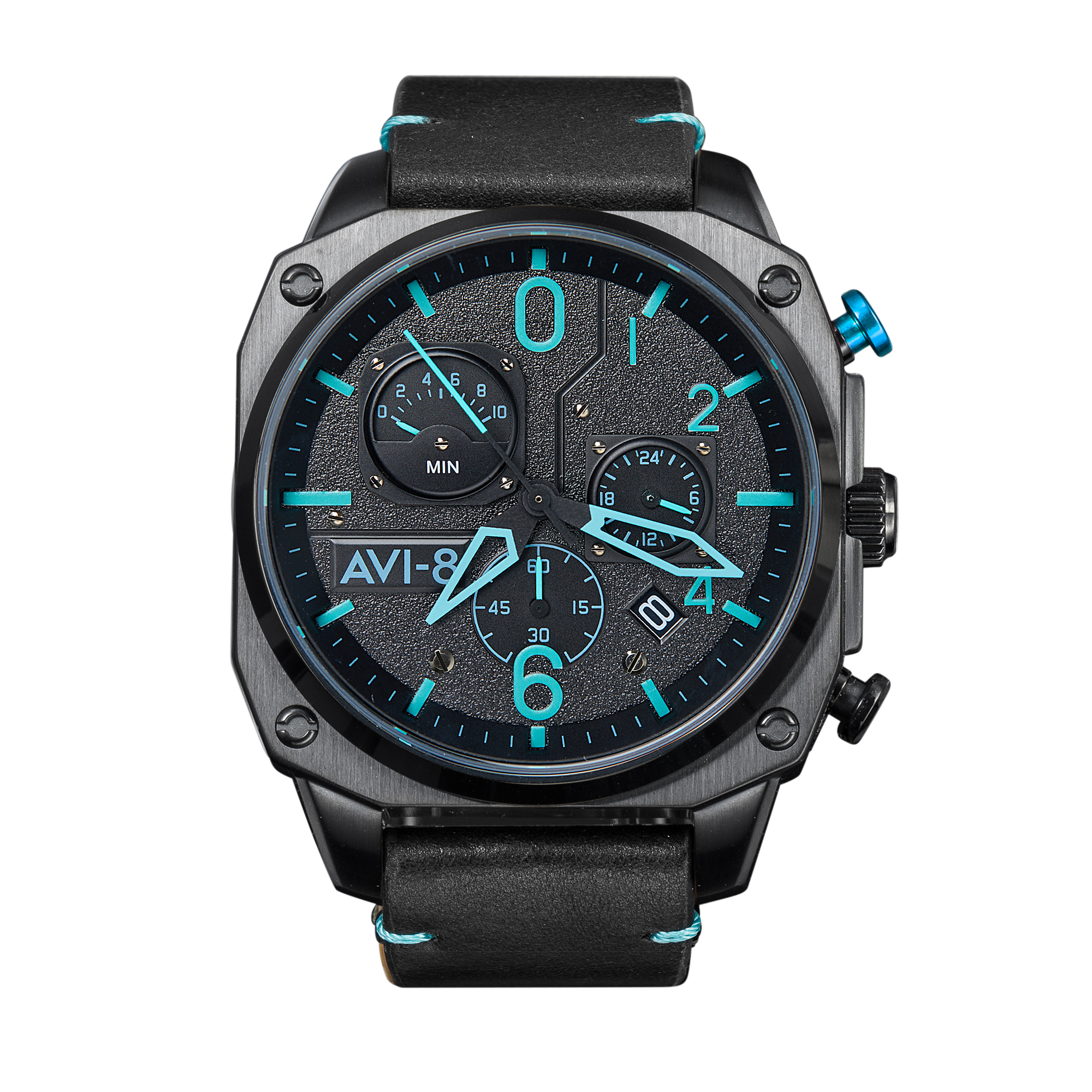 AVI-8 AVI-8 Hawker Hunter Retrograde Chronograph Blue Diamond Men's Japanese Quartz Pilot Watch AV-4052-05