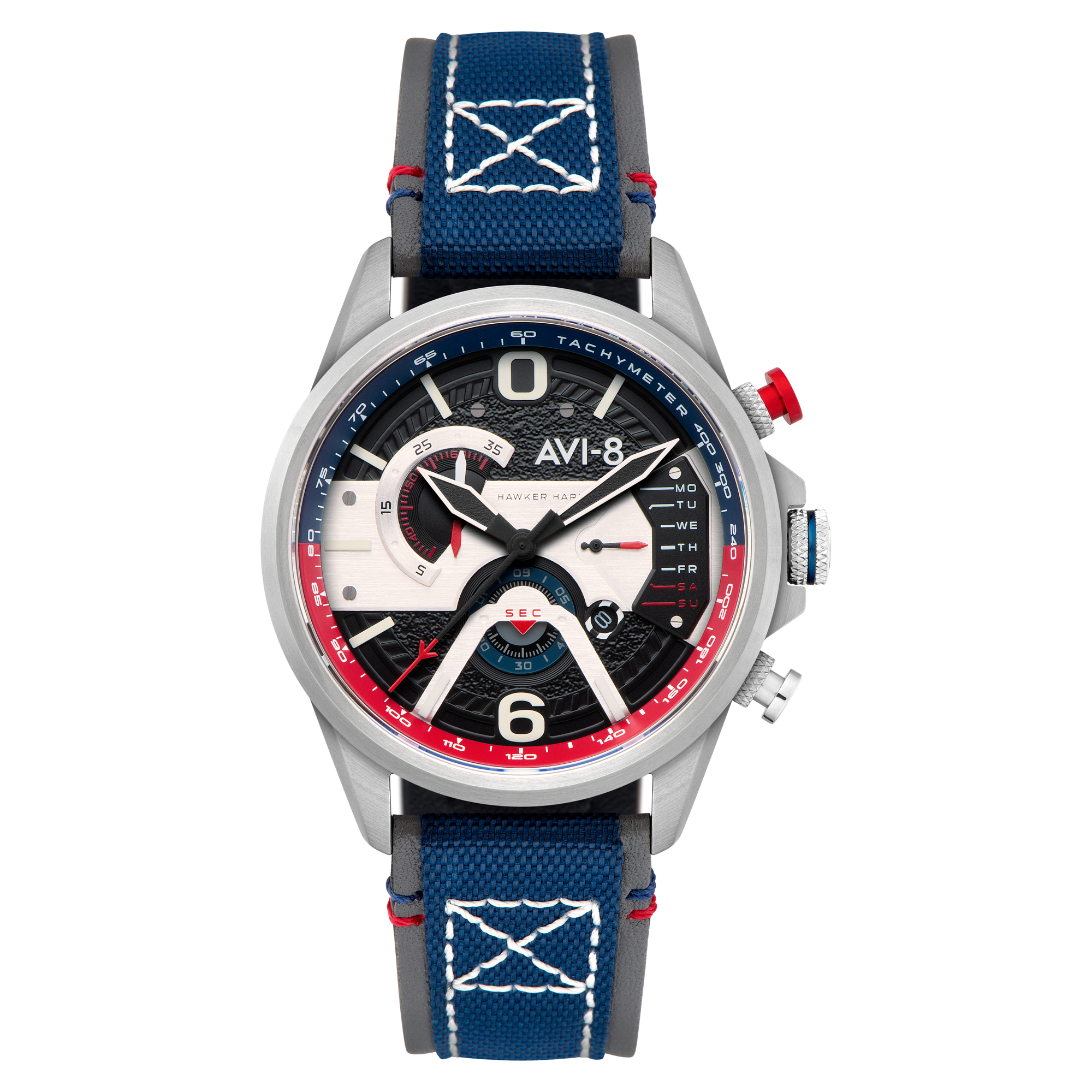 AVI-8 AVI-8 Hawker Harrier Dual Retrograde Quartz Chronograph Admiral Black Steel Men's Watch AV-4056-09