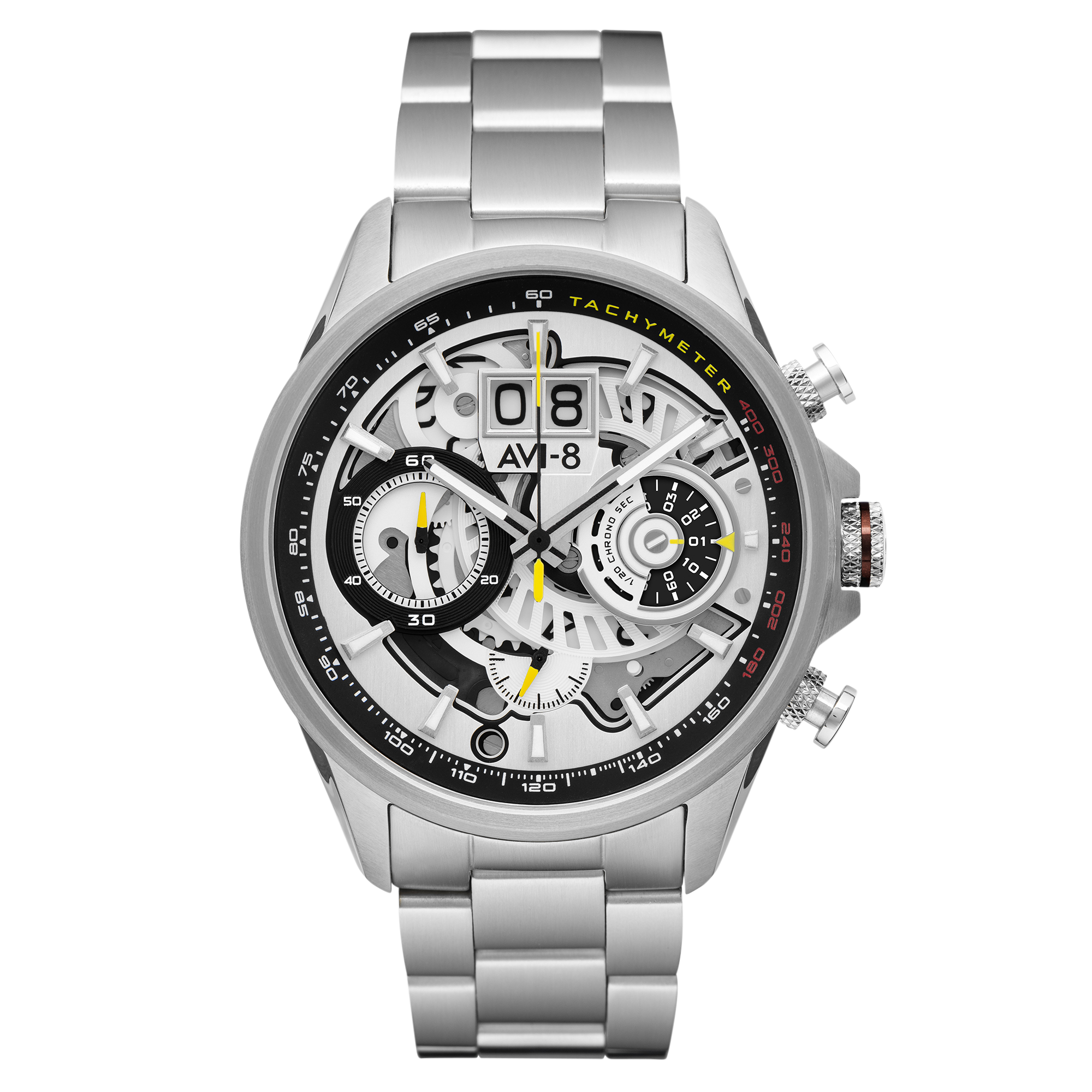 AVI-8 AVI-8 Hawker Harrier Matador Men's Japanese Quartz Chronograph Silver Ivory Steel Watch  AV-4065-11