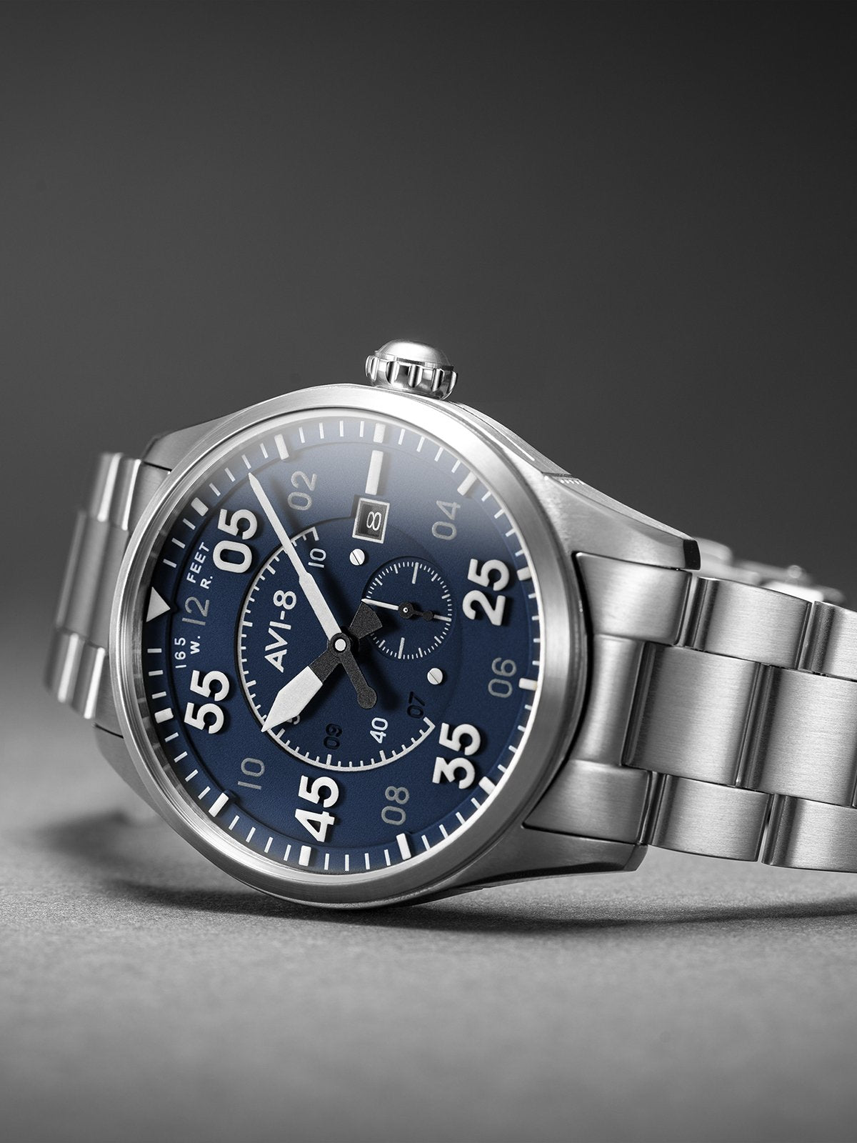 AVI-8 AVI-8 Pilot Spitfire Men's Oxford Japanese Automatic Oxford Blue Watch AV-4073-11