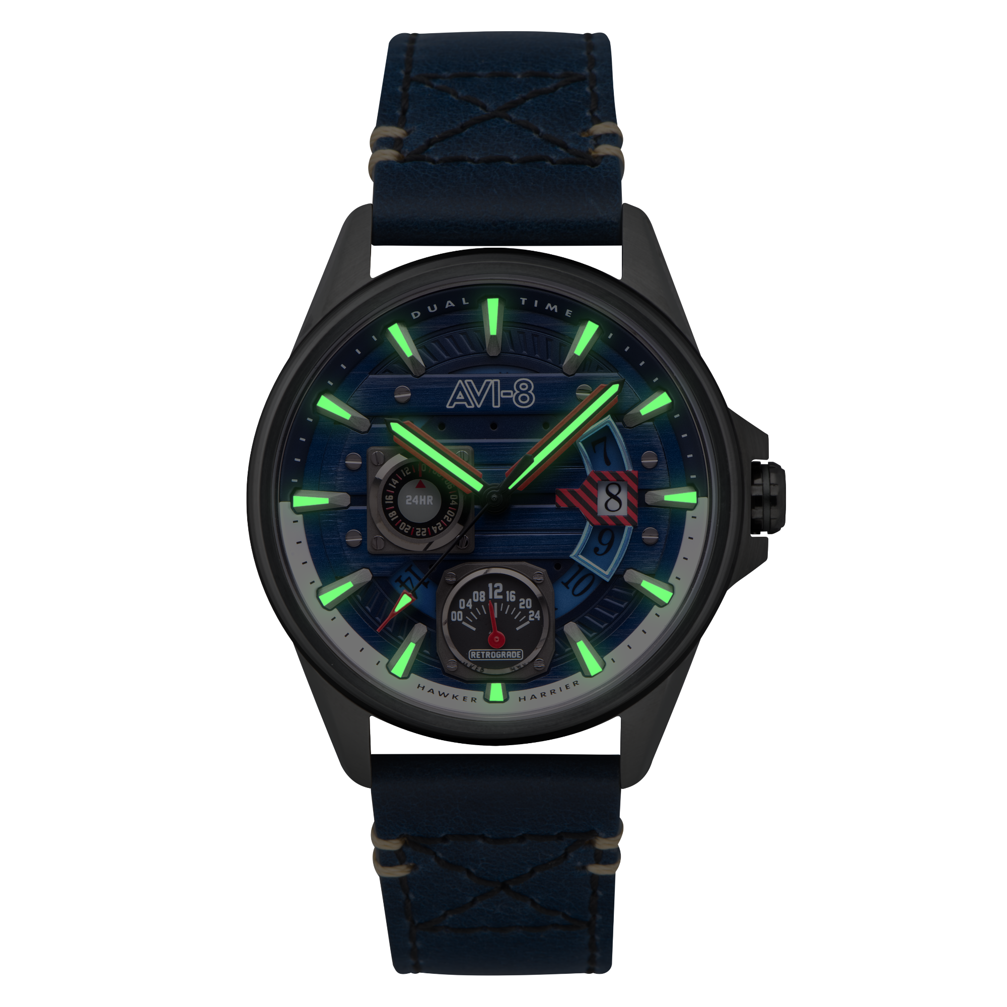 AVI-8 AVI-8 Pilot Hawker Harrier Farley Men's Japanese Quartz Regiment Blue Watch AV-4098-03