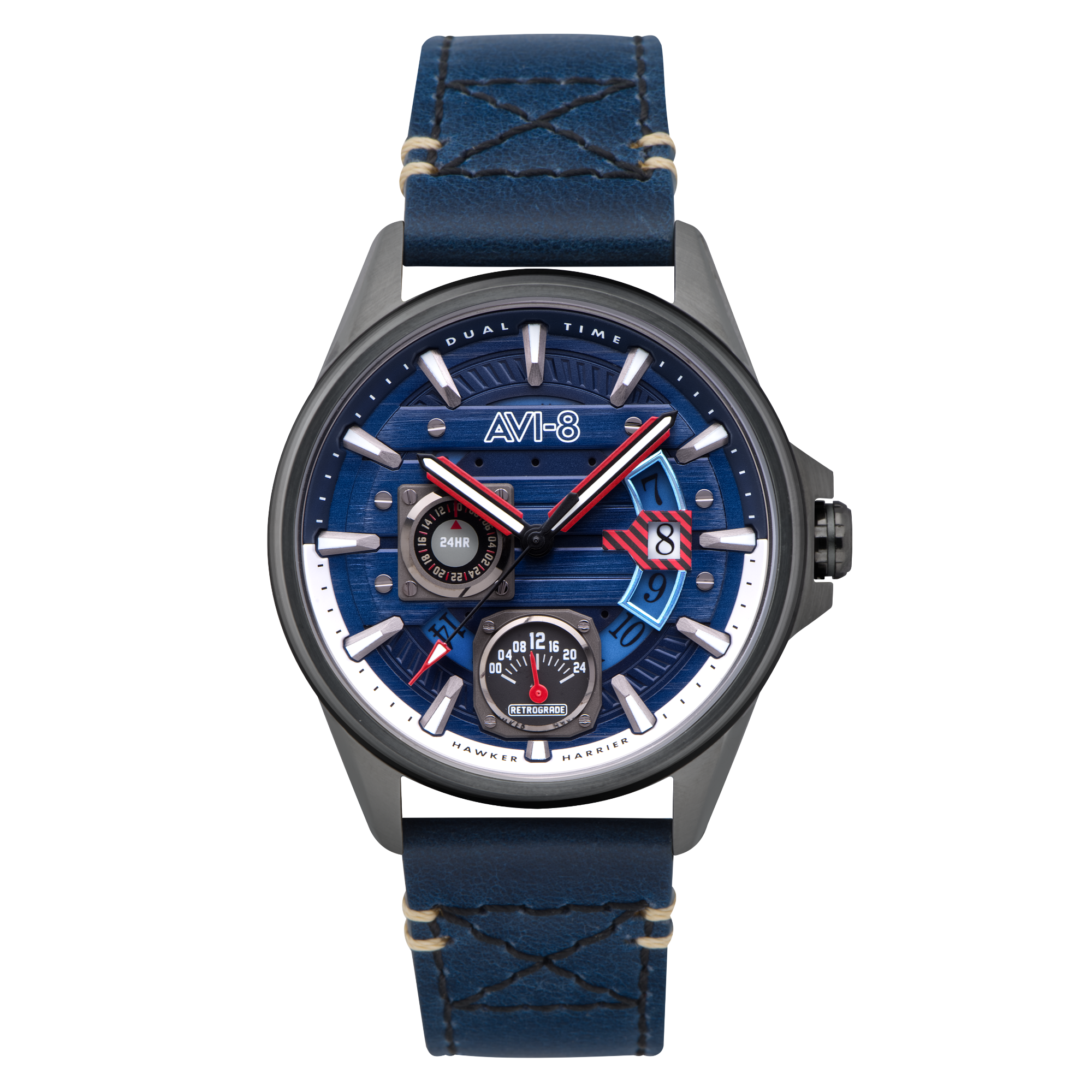 AVI-8 AVI-8 Pilot Hawker Harrier Farley Men's Japanese Quartz Regiment Blue Watch AV-4098-03