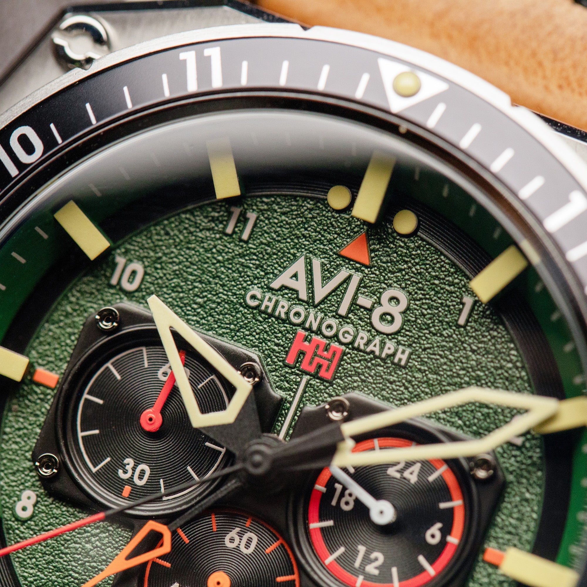 AVI-8 AVI-8 Atlas Dual Time Japanese Chronograph Forest Men's Watch AV-4100-01