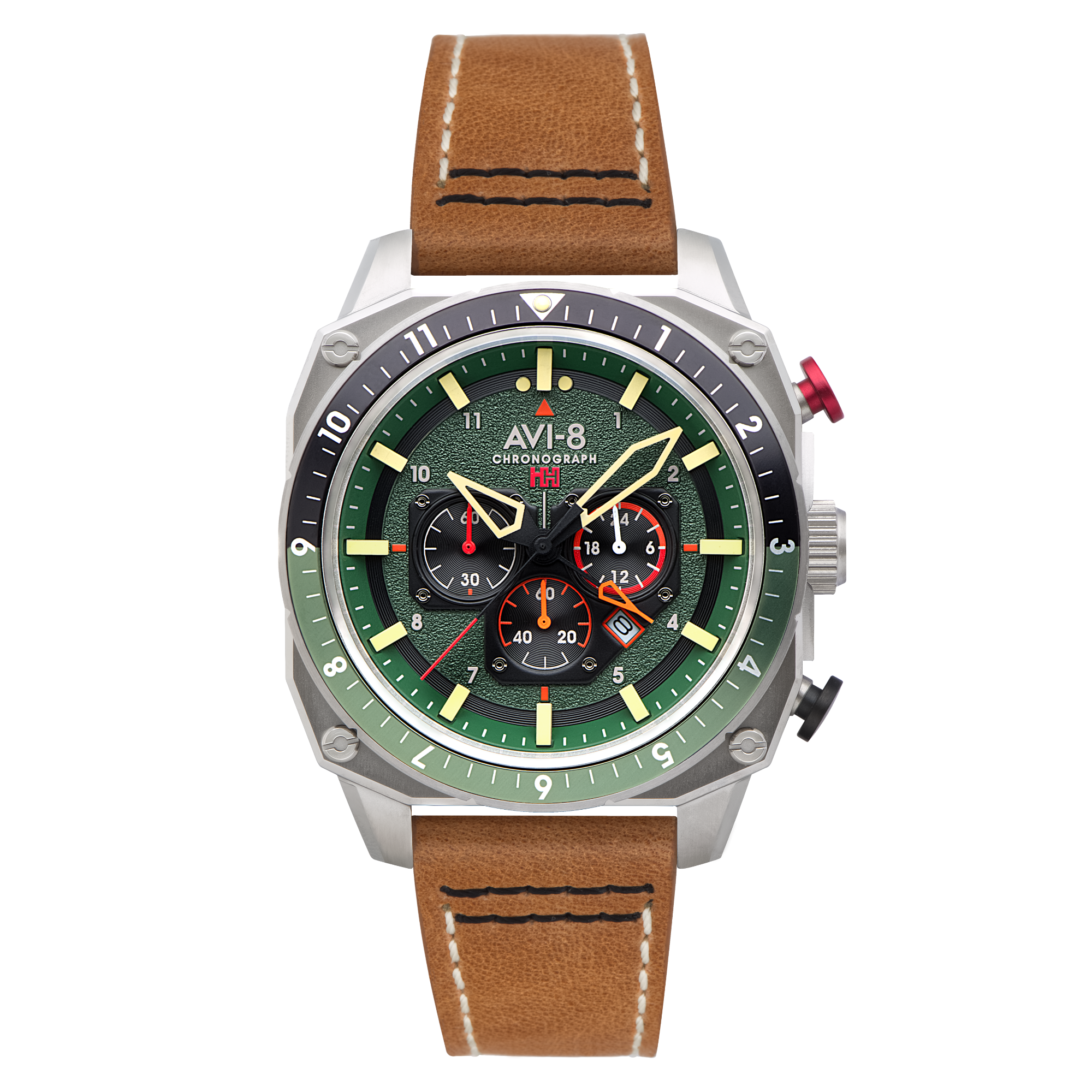 AVI-8 AVI-8 Atlas Dual Time Japanese Chronograph Forest Men's Watch AV-4100-01