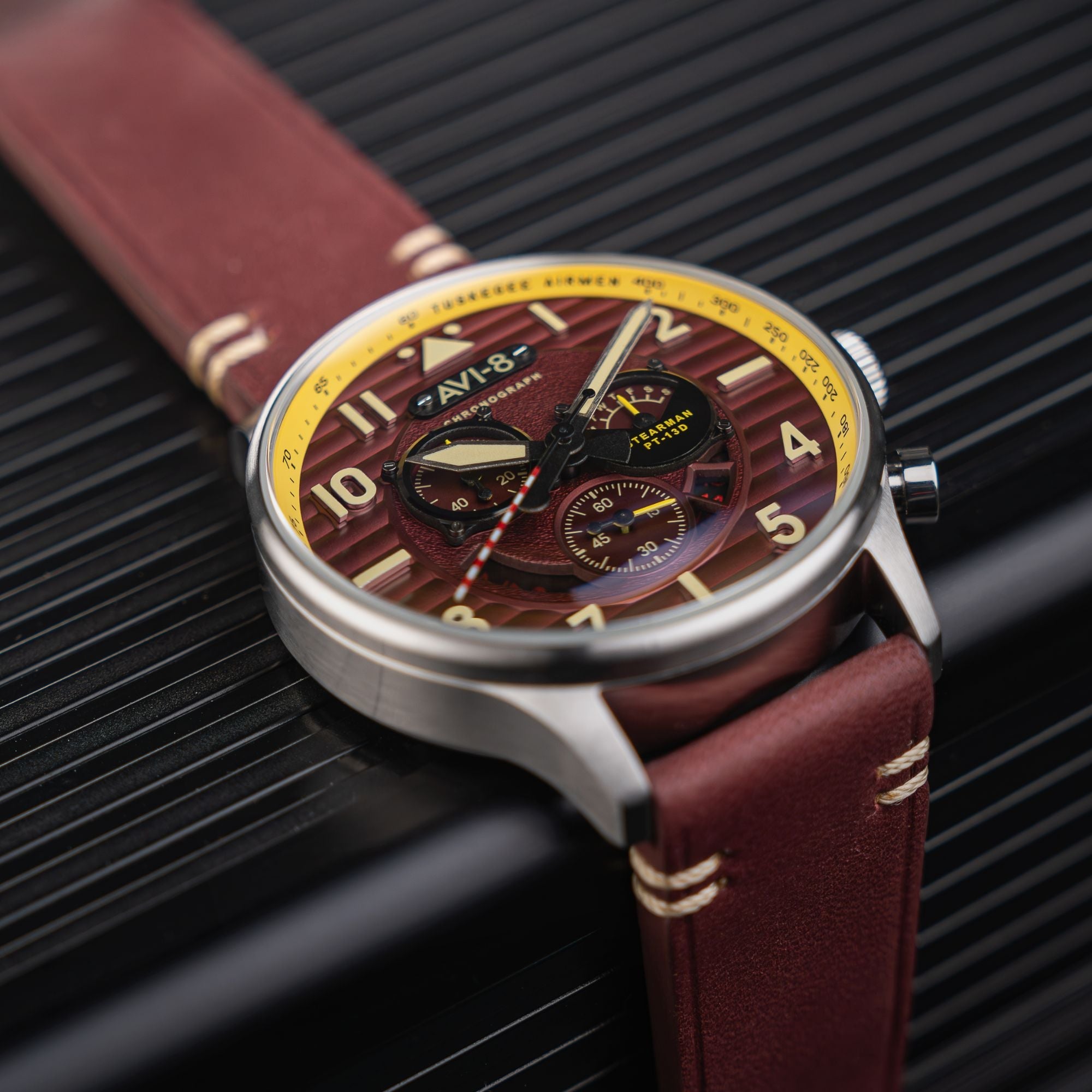 AVI-8 AVI-8 Flyboy Spirit Of Tuskegee Chronograph Limited Edition Brown Men's Watch AV-4109-02