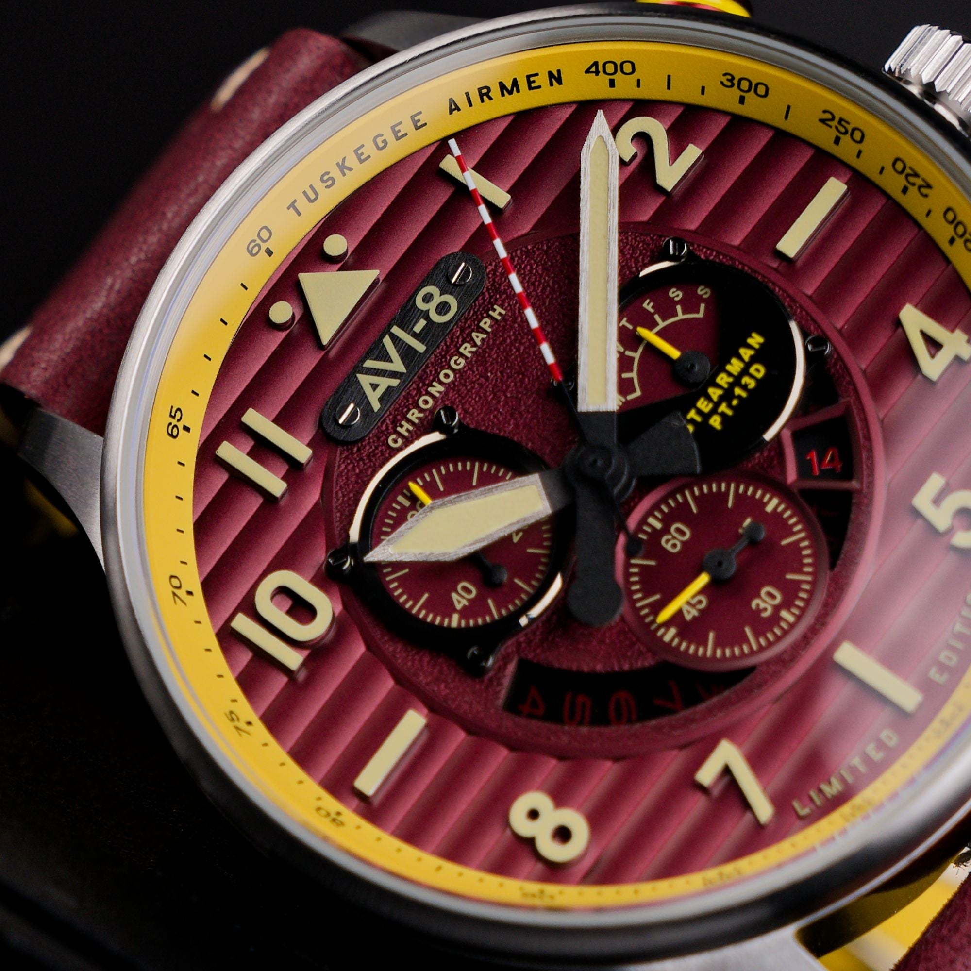 AVI-8 AVI-8 Flyboy Spirit Of Tuskegee Chronograph Limited Edition Brown Men's Watch AV-4109-02