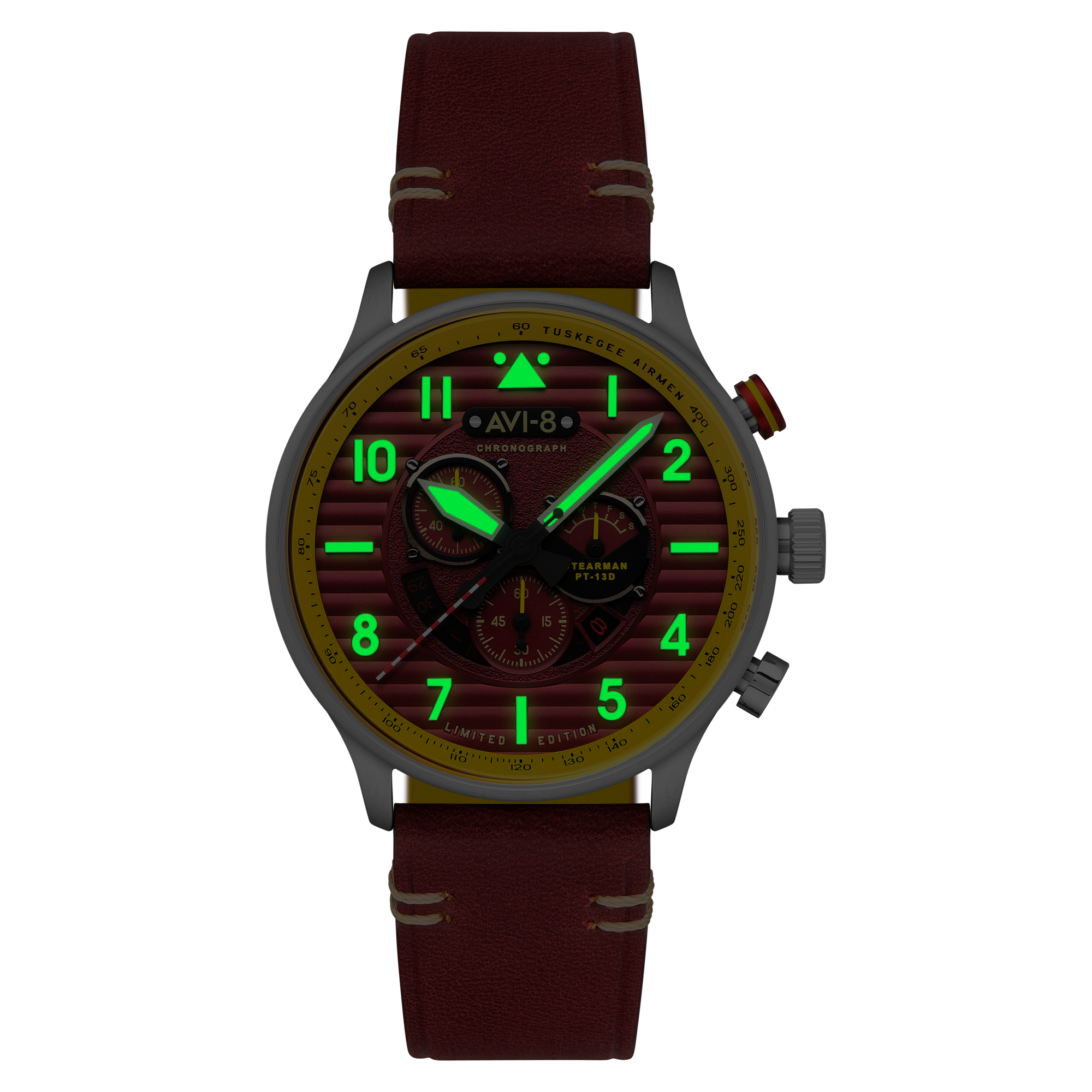 AVI-8 AVI-8 Flyboy Spirit Of Tuskegee Chronograph Limited Edition Brown Men's Watch AV-4109-02