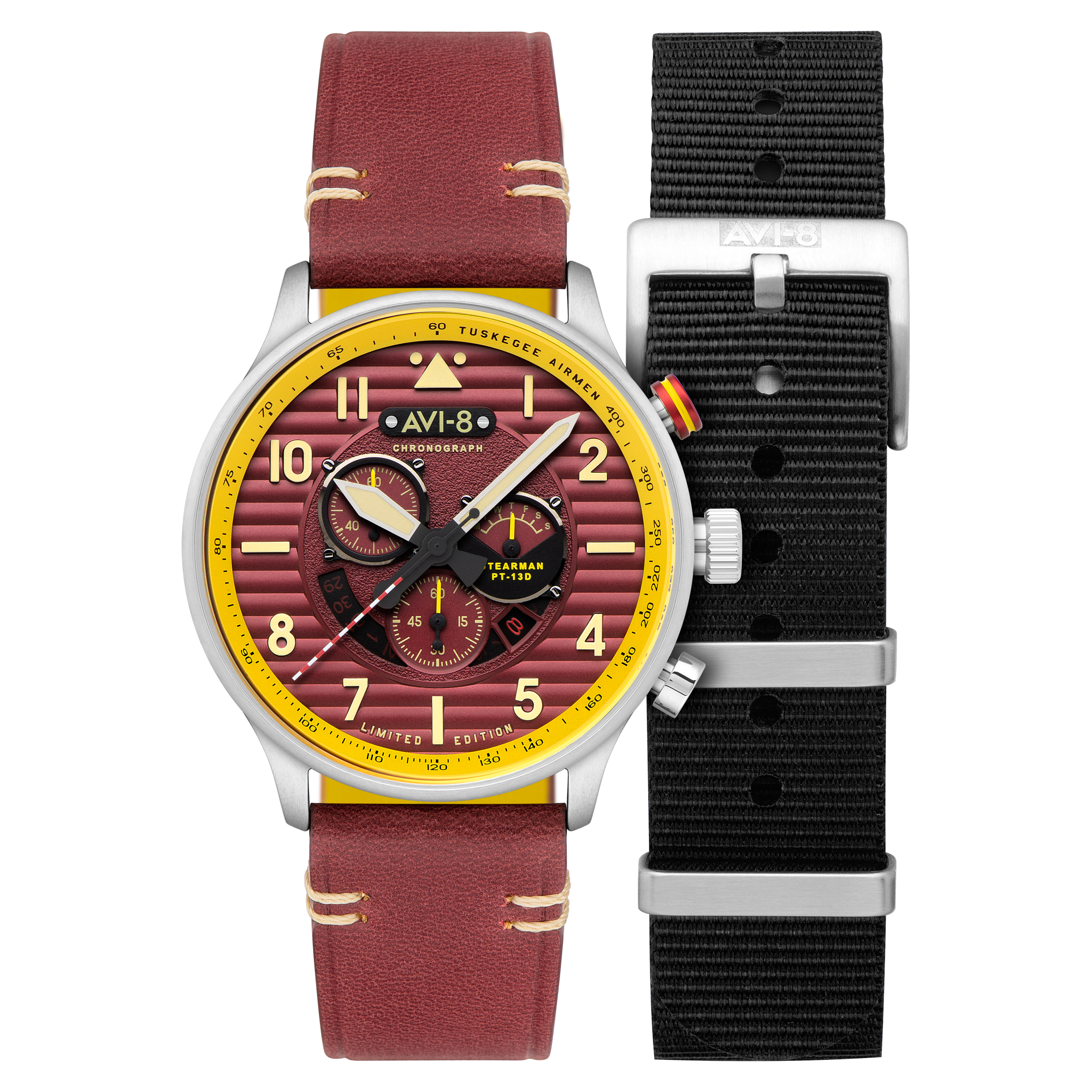 AVI-8 AVI-8 Flyboy Spirit Of Tuskegee Chronograph Limited Edition Brown Men's Watch AV-4109-02