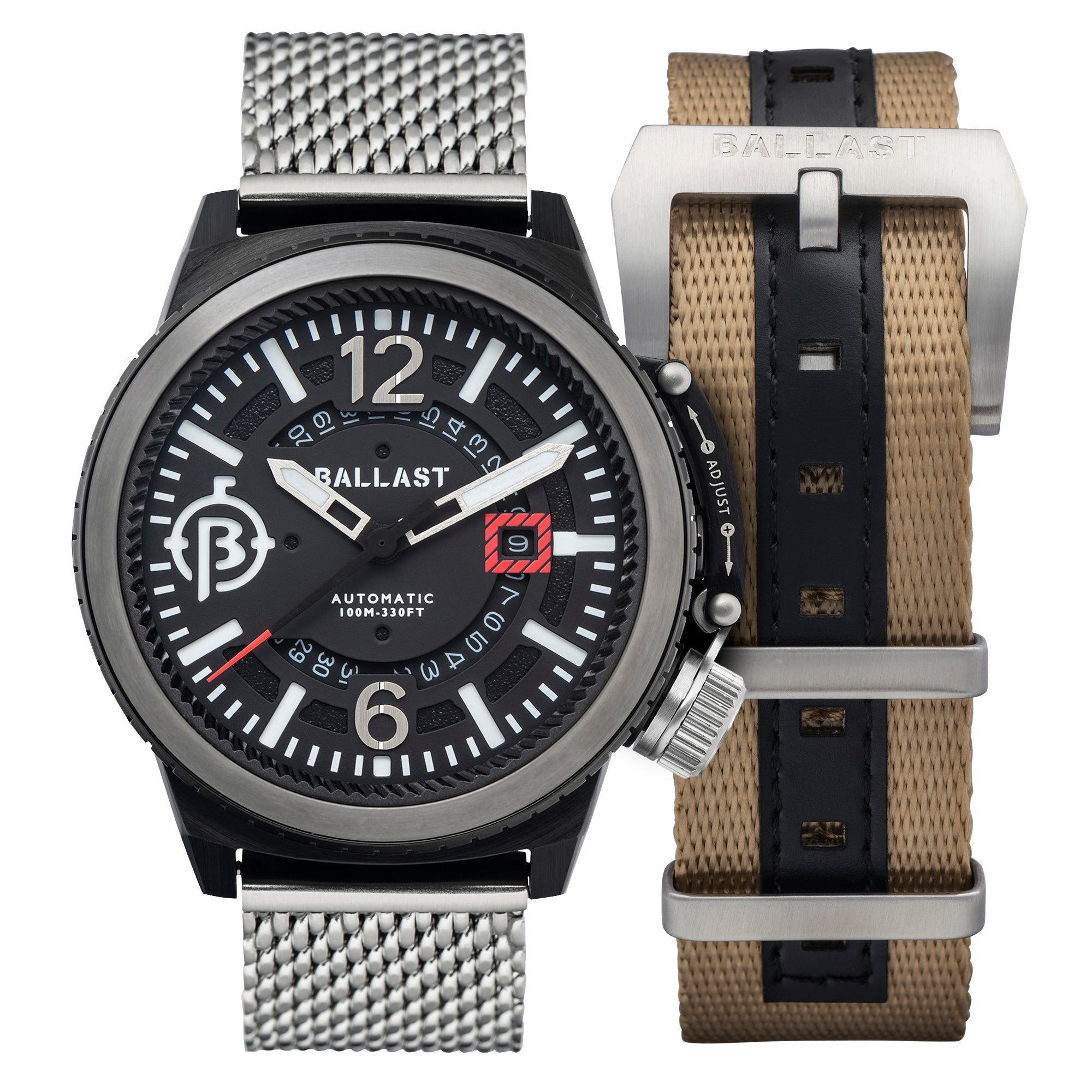 BALLAST Ballast Trafalgar Men's Japanese Arnament Black Automatic Watch - BL-3133-SET3