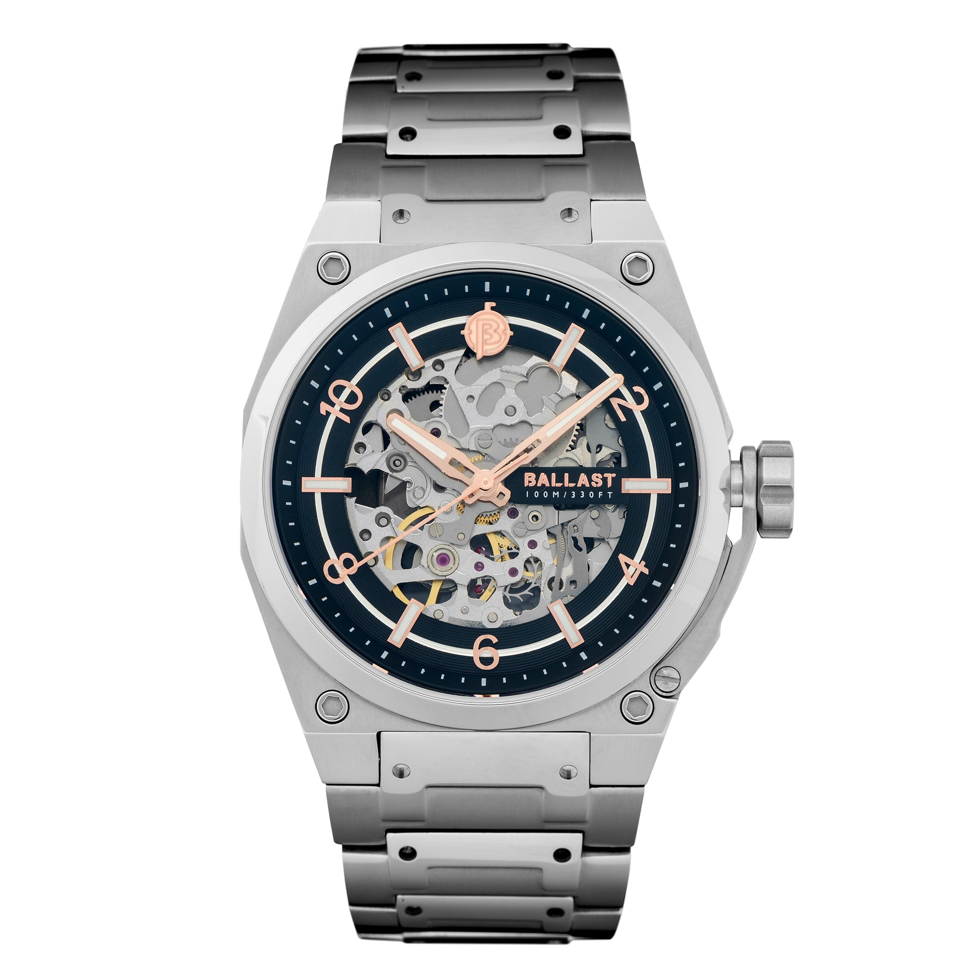 BALLAST Ballast Valiant Officer Men's Black Rose Japanese Automatic Watch BL-3144-11