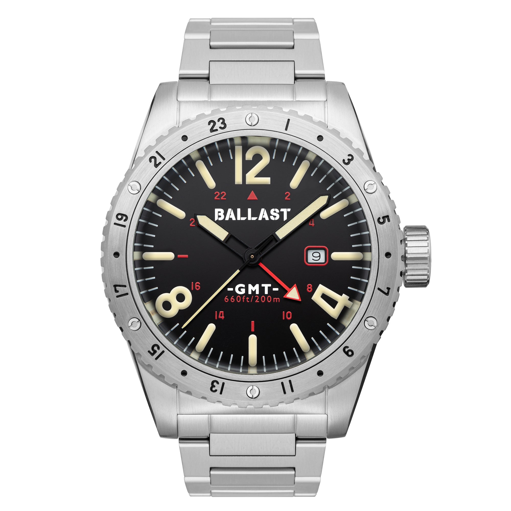BALLAST Ballast Amphion Gmt Swiss Parts Quartz Black Men's Watch BL-3149-11
