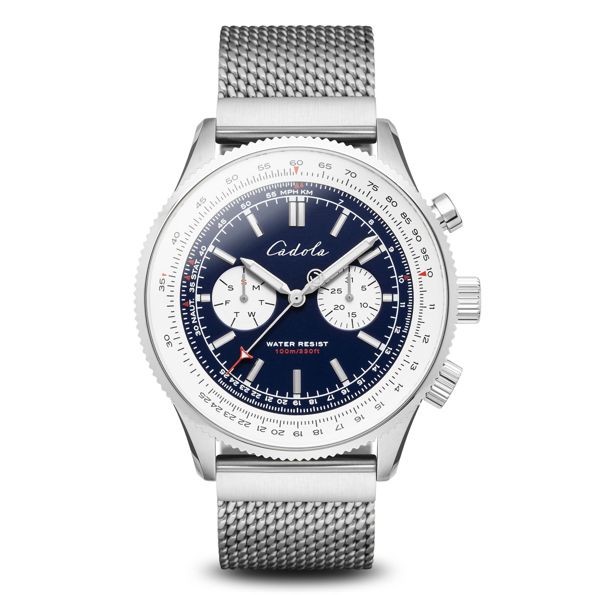 CADOLA Cadola Aviateur Men's Swiss Parts Quartz Blue Steel Watch CD-1007-22