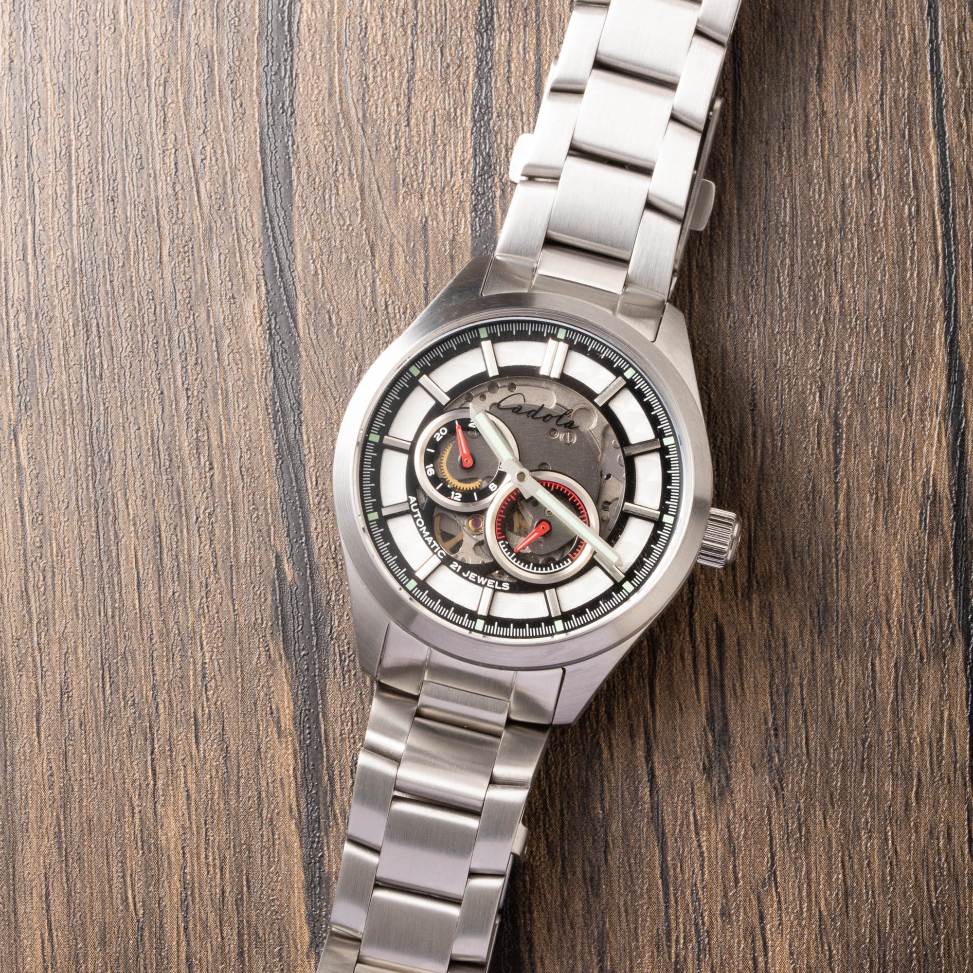 CADOLA Cadola Guichet Machined Black Japanese Automatic Men's Watch - CD-1015-22