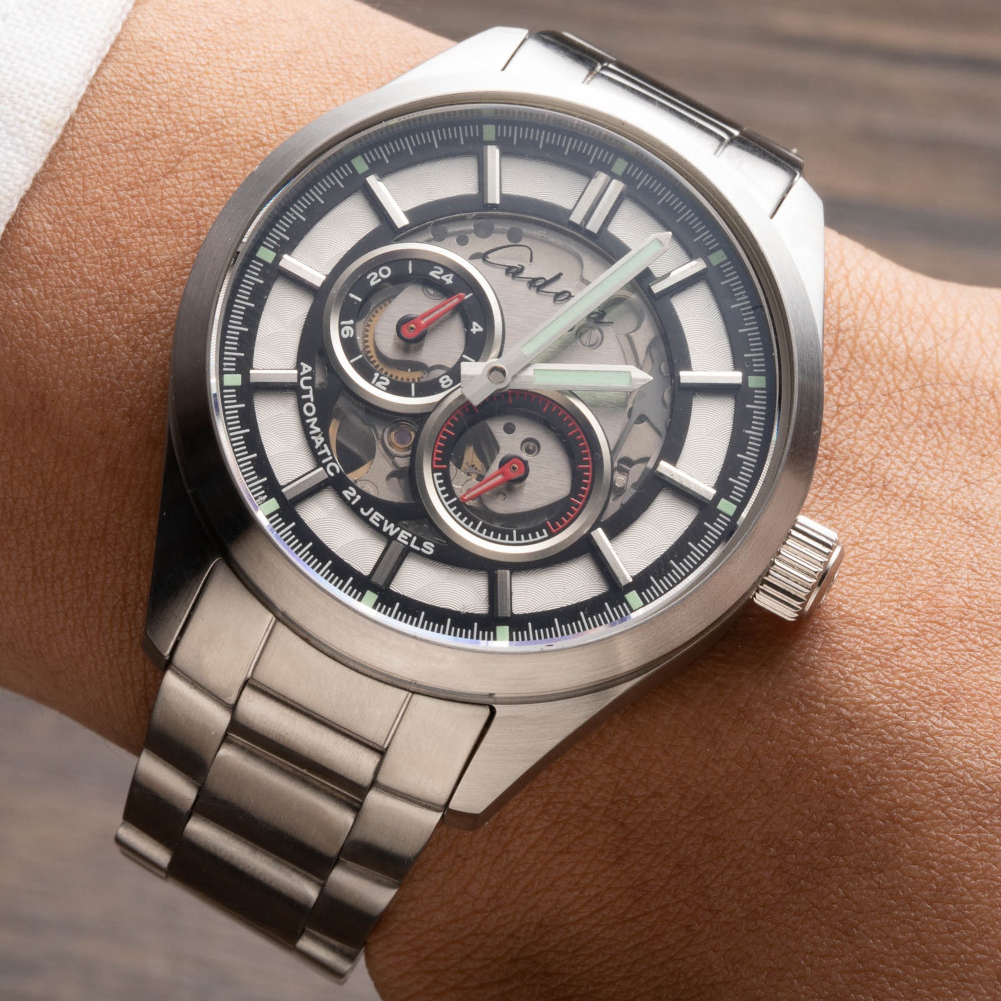 CADOLA Cadola Guichet Machined Black Japanese Automatic Men's Watch - CD-1015-22