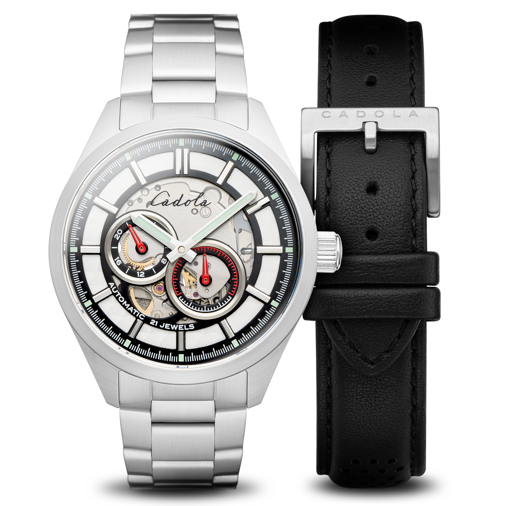CADOLA Cadola Guichet Machined Black Japanese Automatic Men's Watch - CD-1015-22