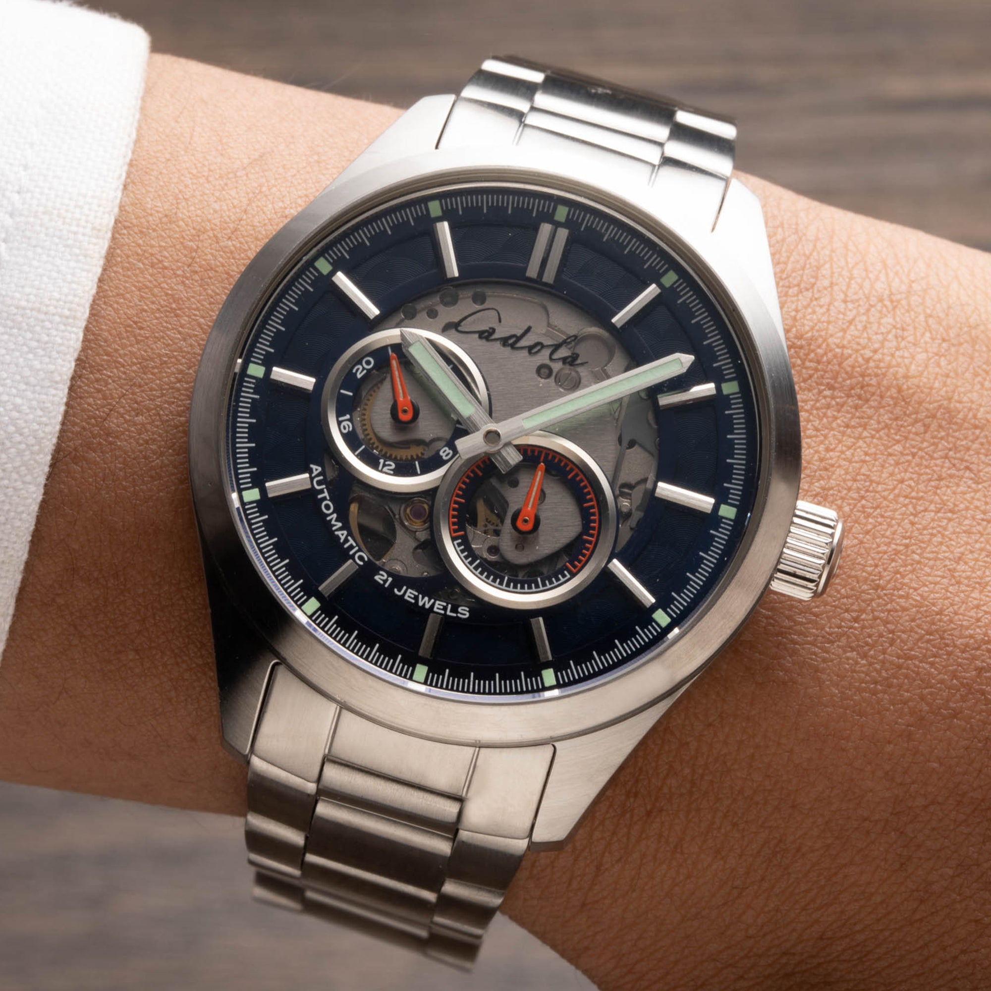 CADOLA Cadola Guichet Racing Blue Japanese Automatic Men's Watch - CD-1015-33