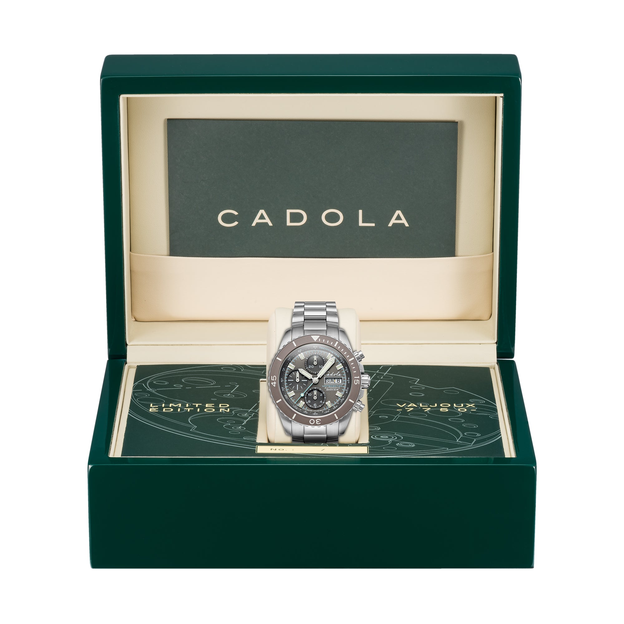 CADOLA Cadola Aegir Swiss Automatic Chronograph Men's Prussian Grey Watch CD-1019-44