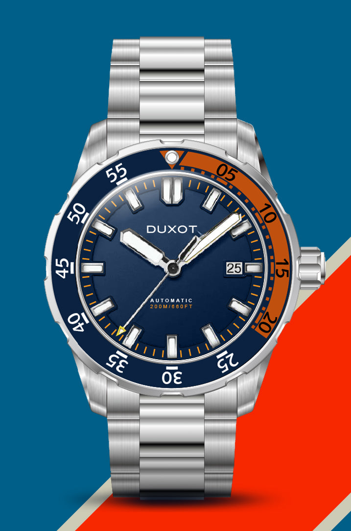 DUXOT Duxot Mergulho Men's Japanese Automatic Blue Watch with Solid Bracelet DX-2035-22