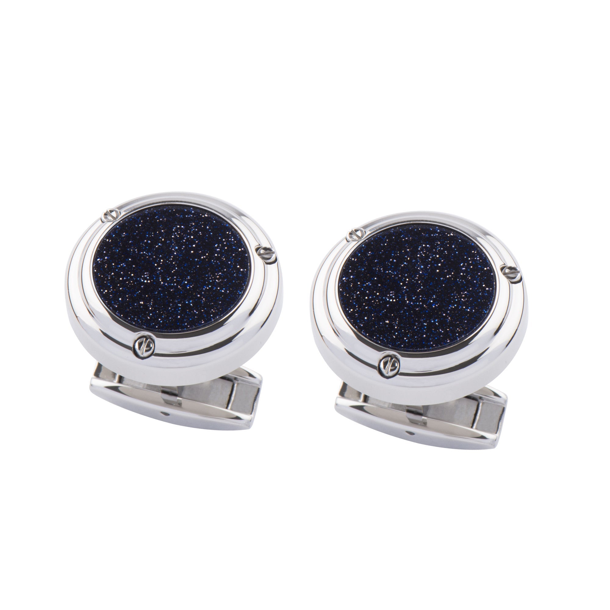 THOMAS EARNSHAW Thomas Earnshaw Precious Stone Cufflinks Silver Blue Sandstone Accessory ES-004-C1