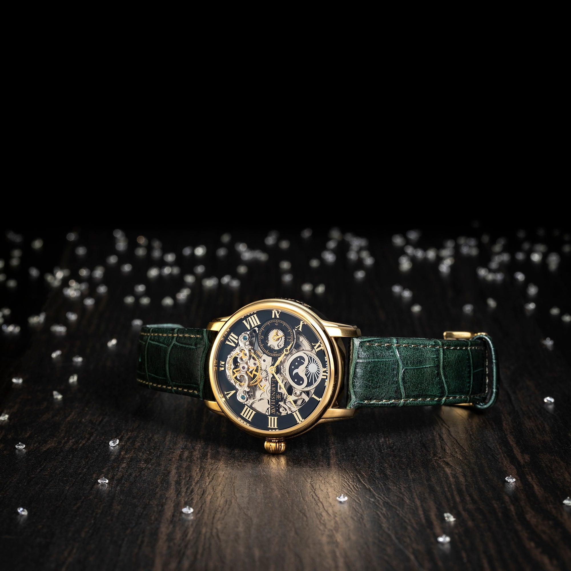 THOMAS EARNSHAW Thomas Earnshaw Longitude Men's Automatic Skeleton Midnight Green Watch ES-8006-09