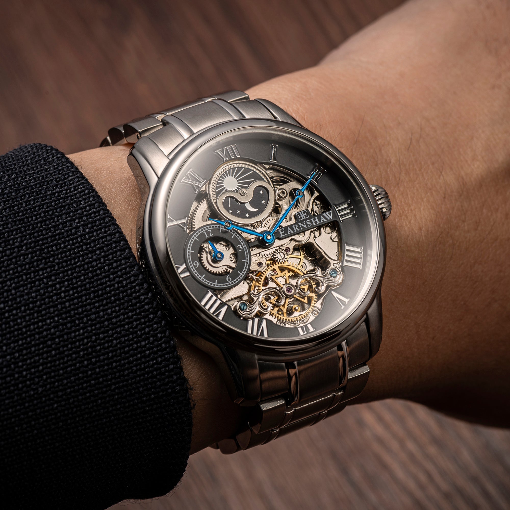 Thomas Earnshaw Thomas Earnshaw Longitude Men's Automatic Skeleton Steeled Black Watch ES-8006-11