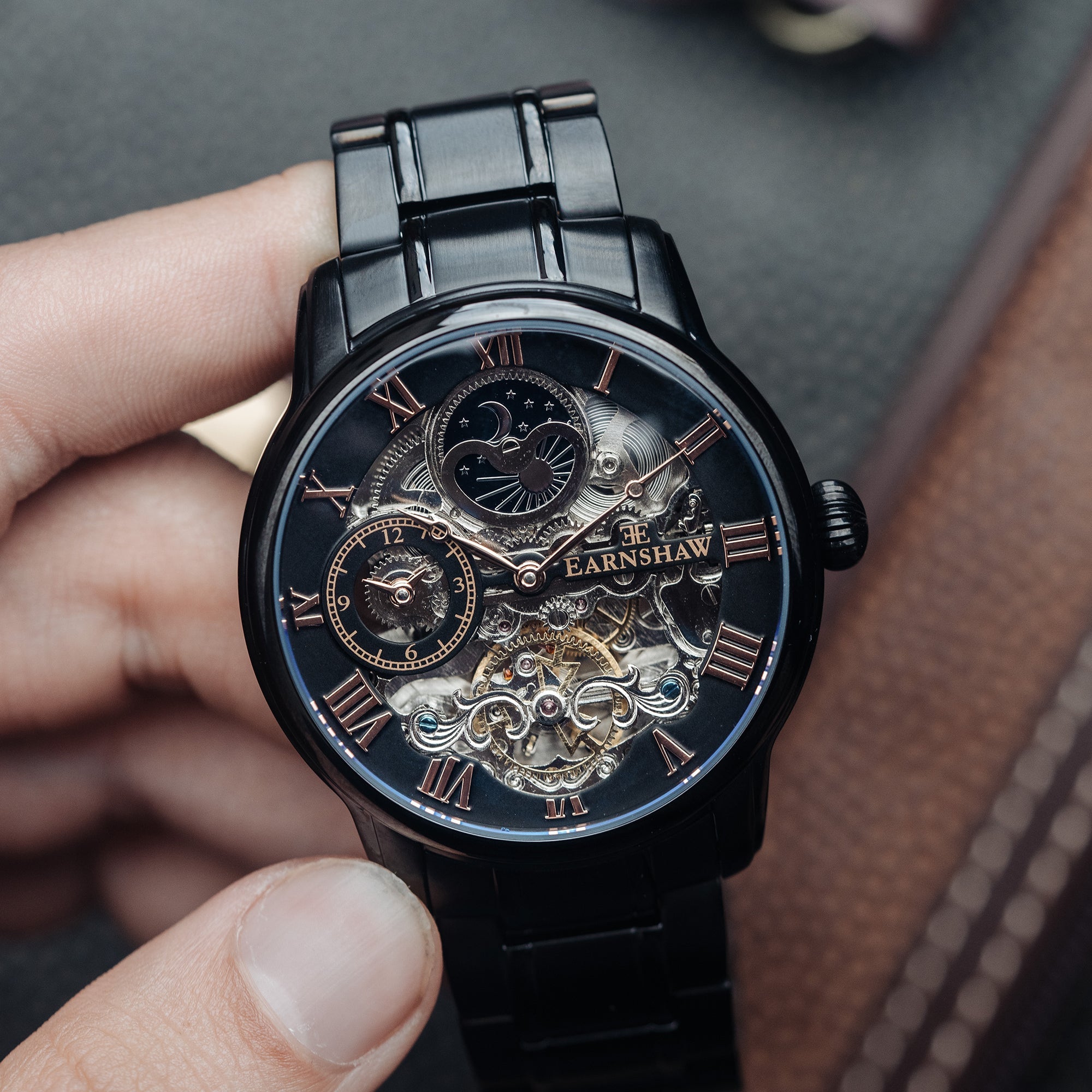 Thomas Earnshaw Thomas Earnshaw Longitude Men's Automatic Skeleton Tuxedo Black Watch ES-8006-55