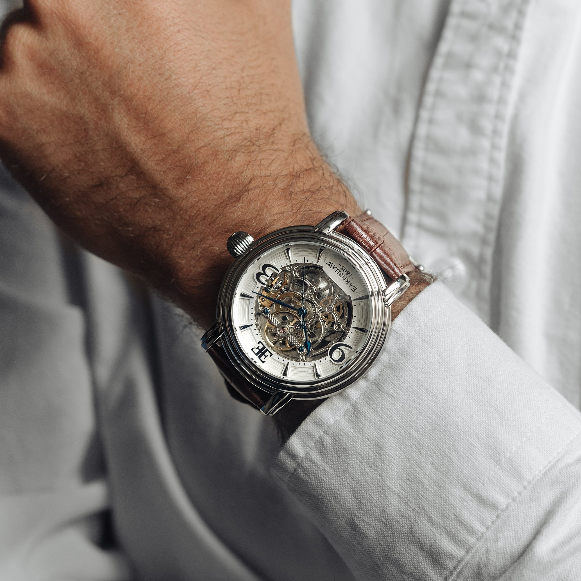 THOMAS EARNSHAW Thomas Earnshaw Longcase Men's Cloud Automatic Skeleton Cloud White Watch ES-8011-01