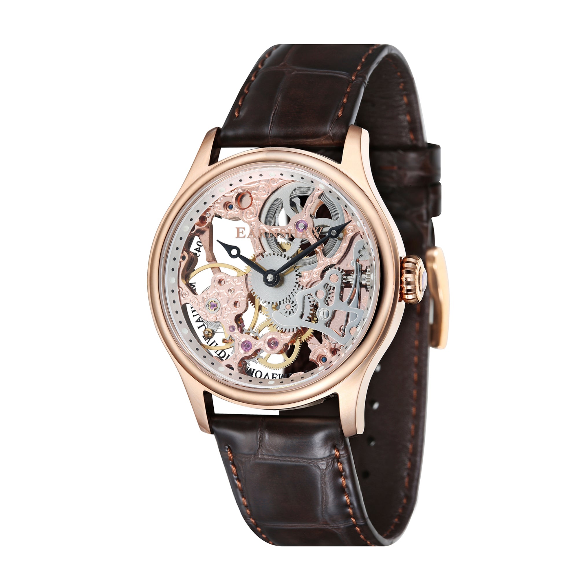 Thomas Earnshaw Thomas Earnshaw Bauer Men's Mechanical Skeleton Pink Gold Watch ES-8049-03