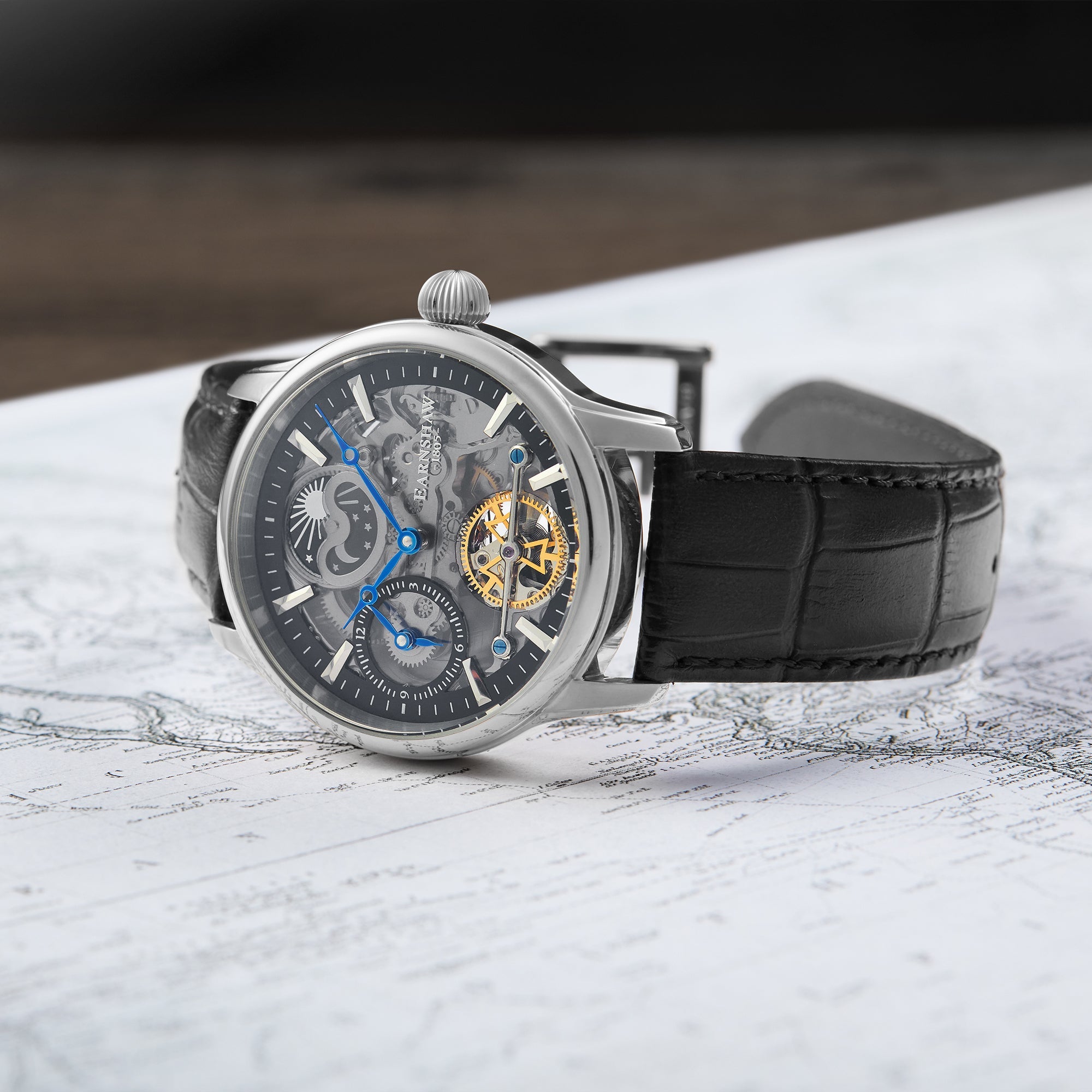 THOMAS EARNSHAW Thomas Earnshaw Longitude Men's Stealth Automatic Skeleton Clear Black Watch ES-8063-04