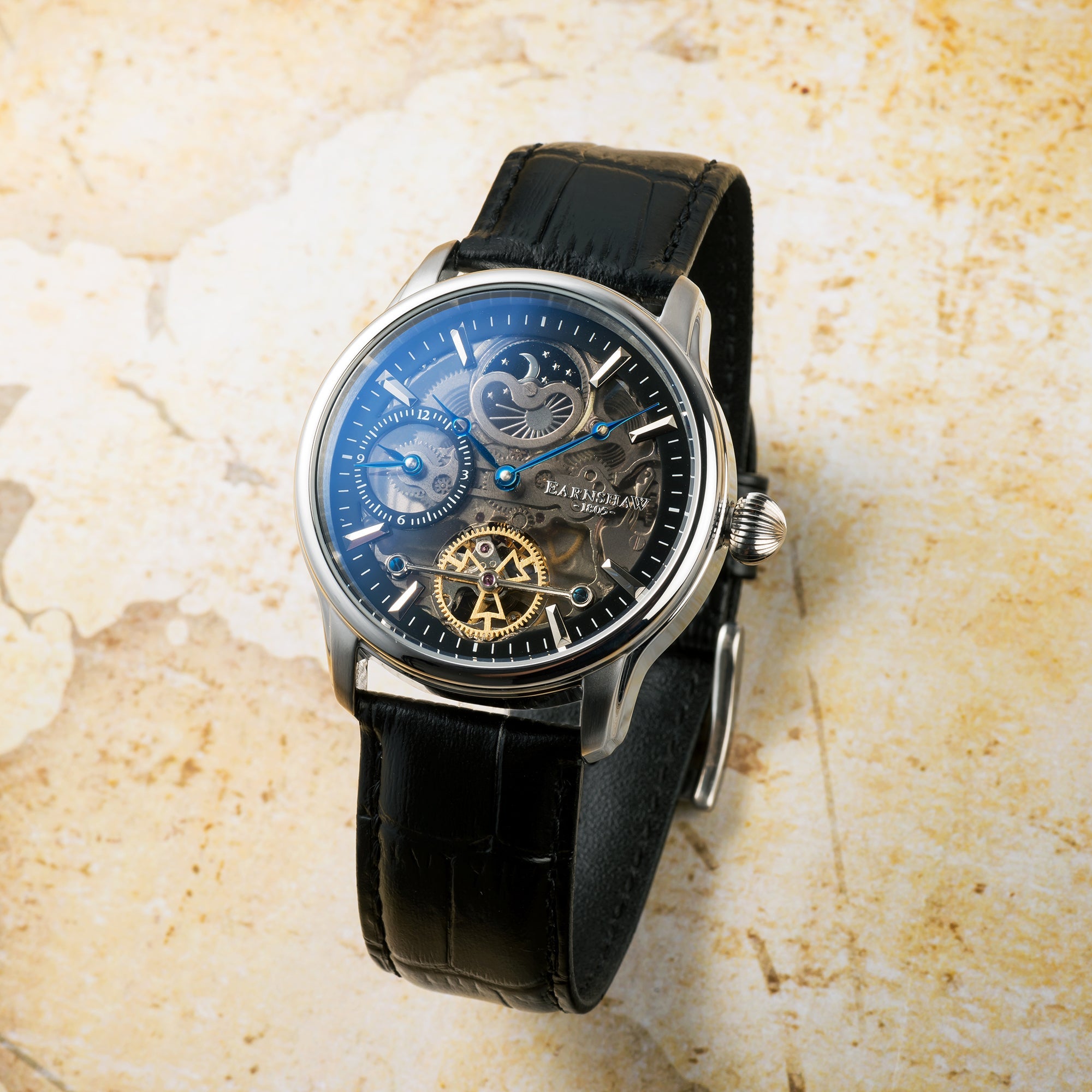 THOMAS EARNSHAW Thomas Earnshaw Longitude Men's Stealth Automatic Skeleton Clear Black Watch ES-8063-04