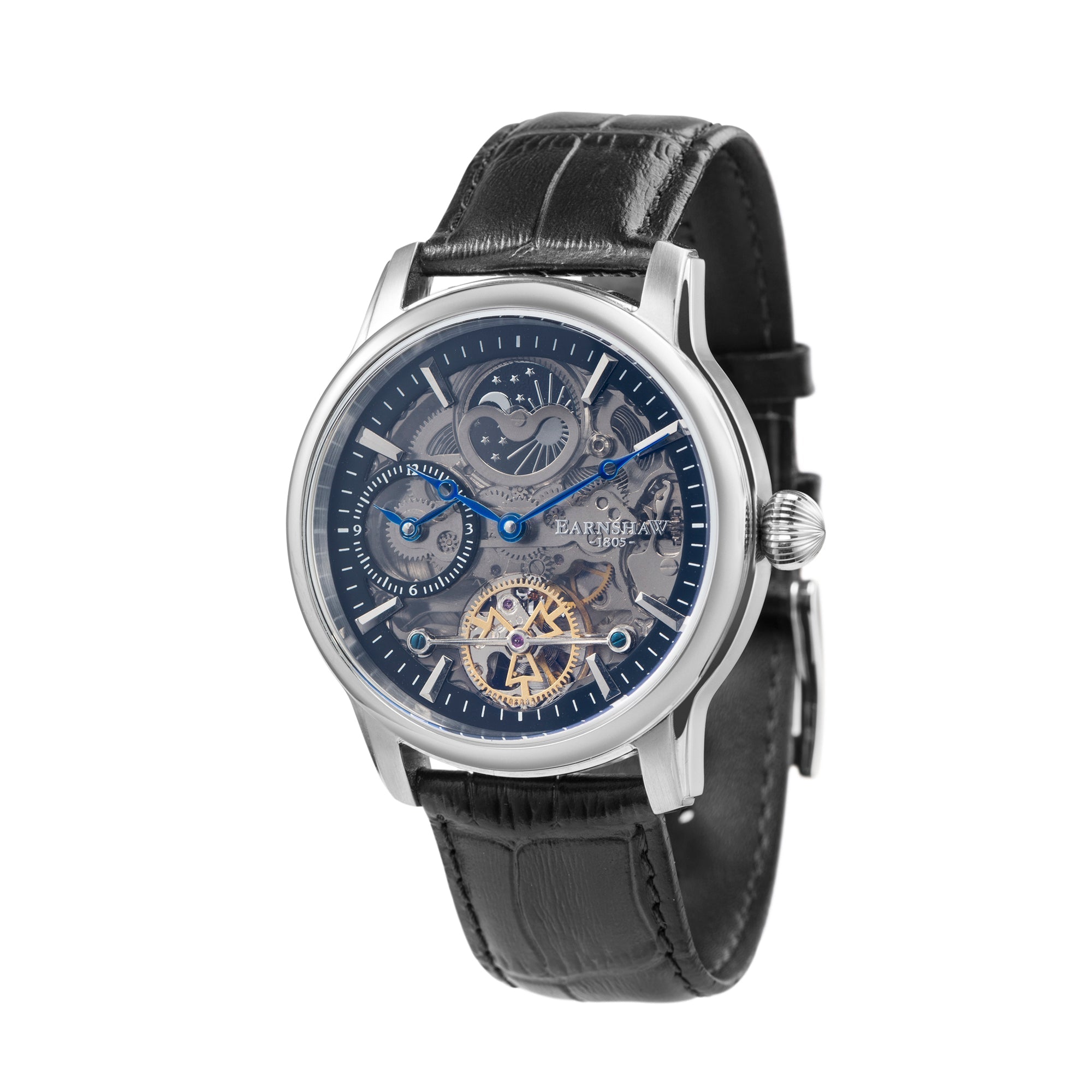 Thomas Earnshaw Thomas Earnshaw Longitude Men's Stealth Automatic Skeleton Clear Black Watch ES-8063-04